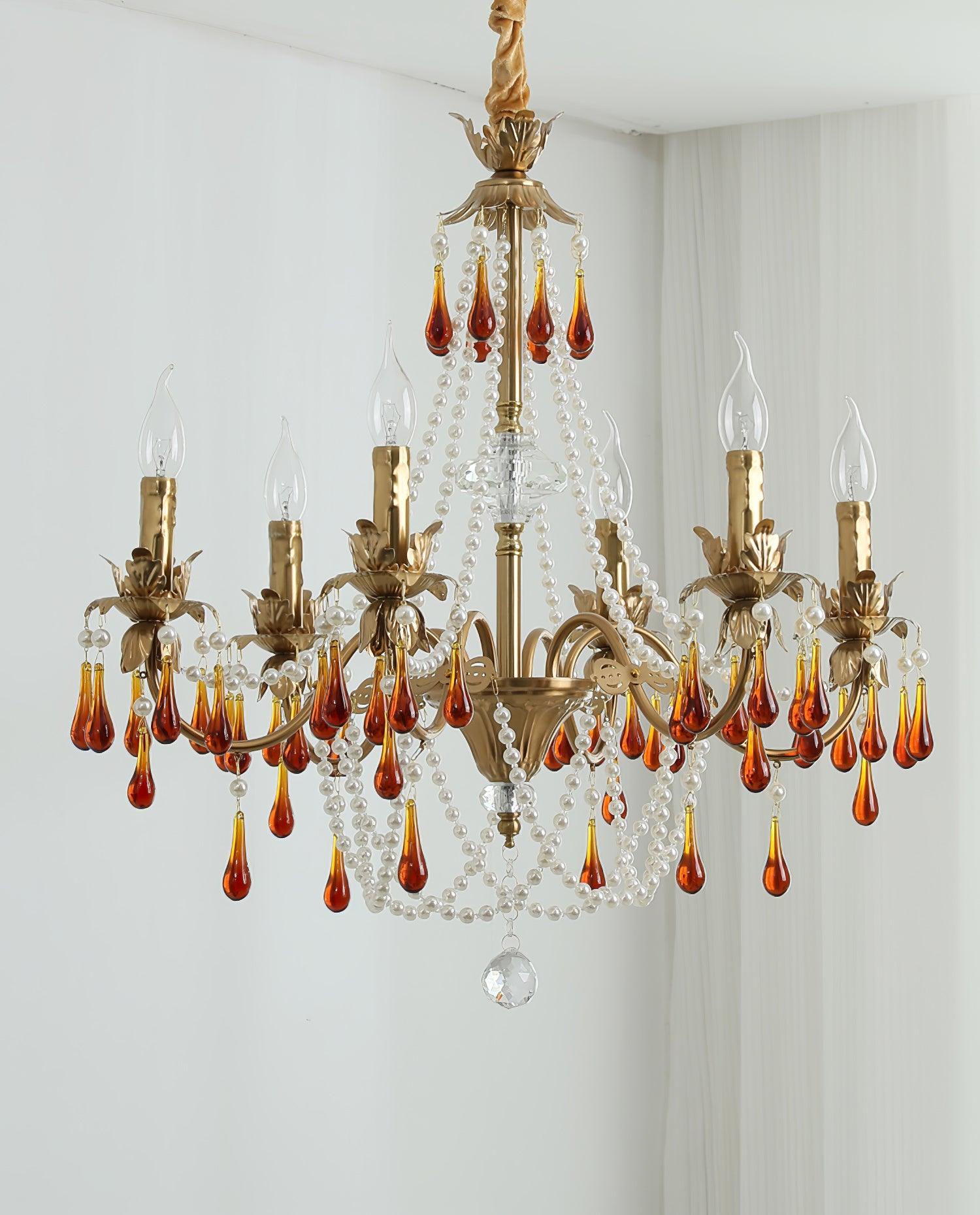 Ormirara Lustre Cristal Ambre Luxe Postmoderne