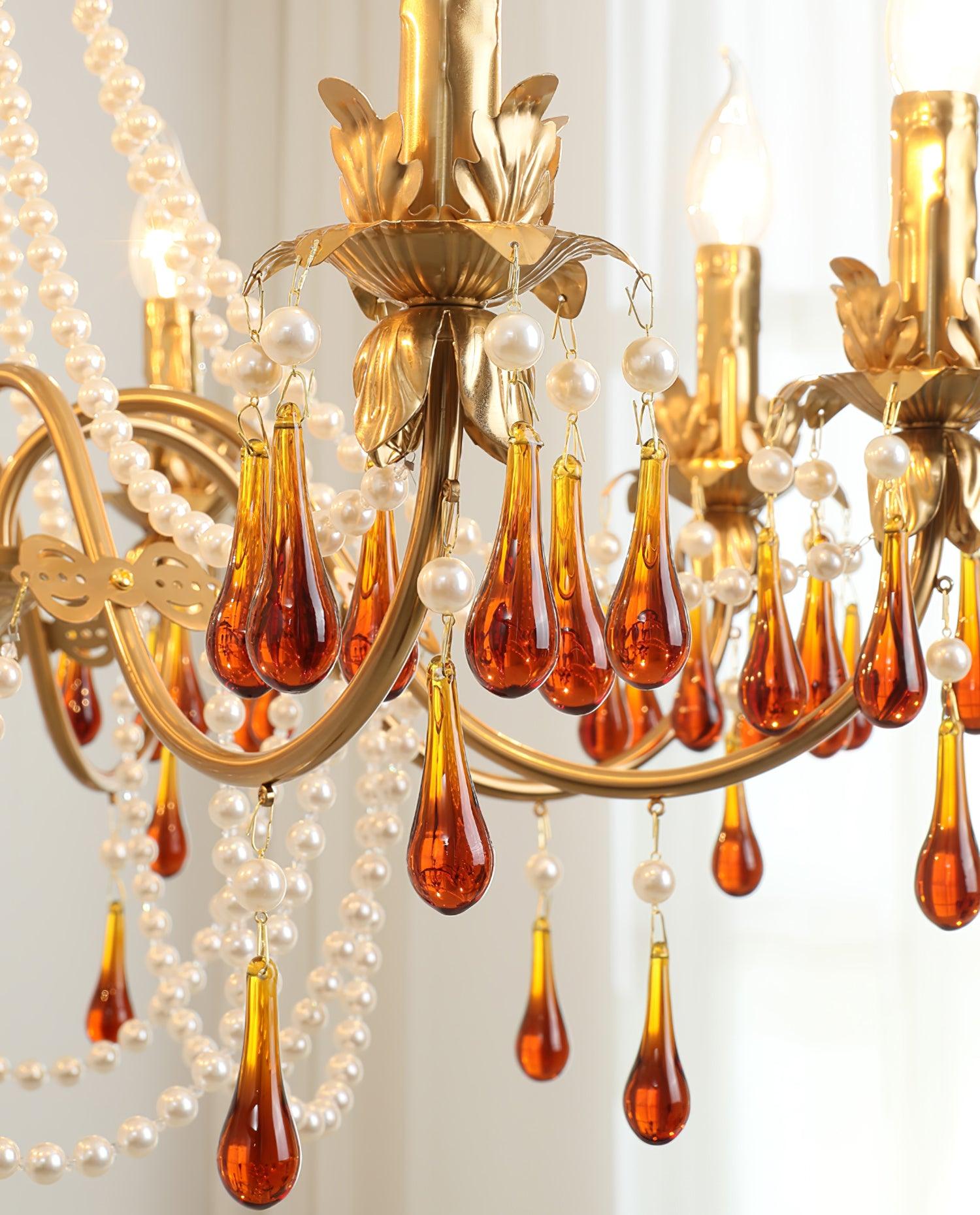 Ormirara Lustre Cristal Ambre Luxe Postmoderne