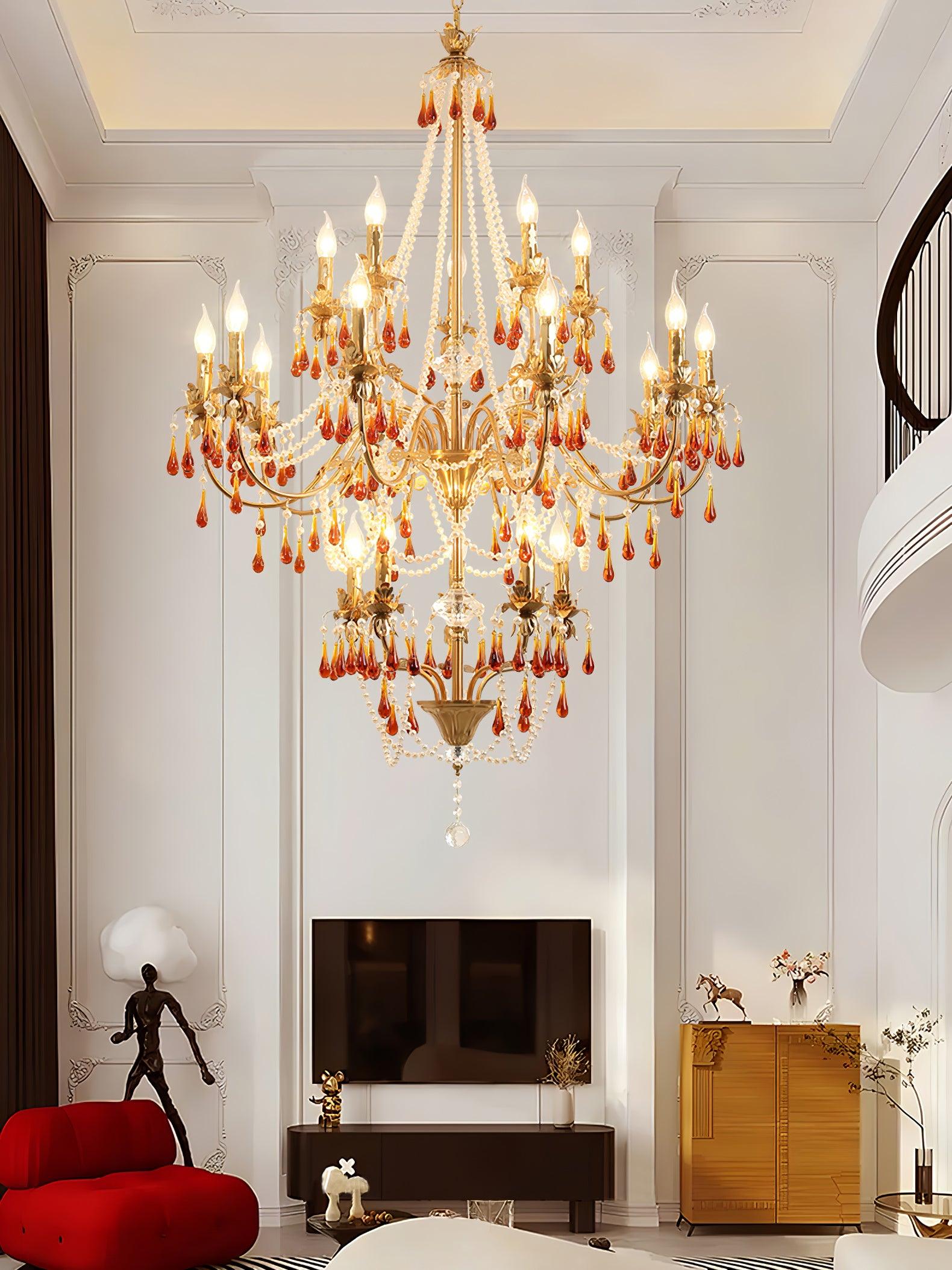 Ormirara Lustre Cristal Ambre Luxe Postmoderne