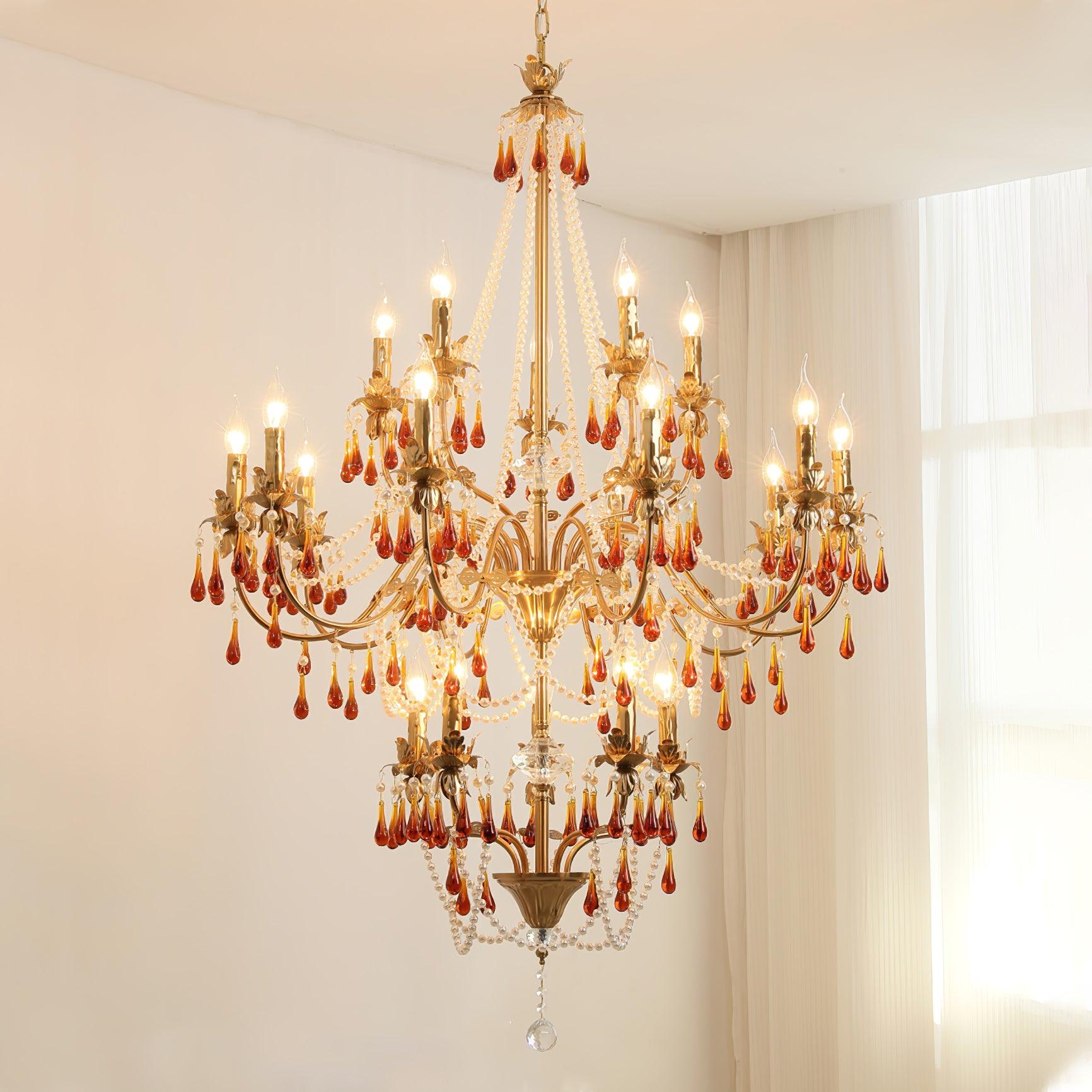 Ormirara Lustre Cristal Ambre Luxe Postmoderne
