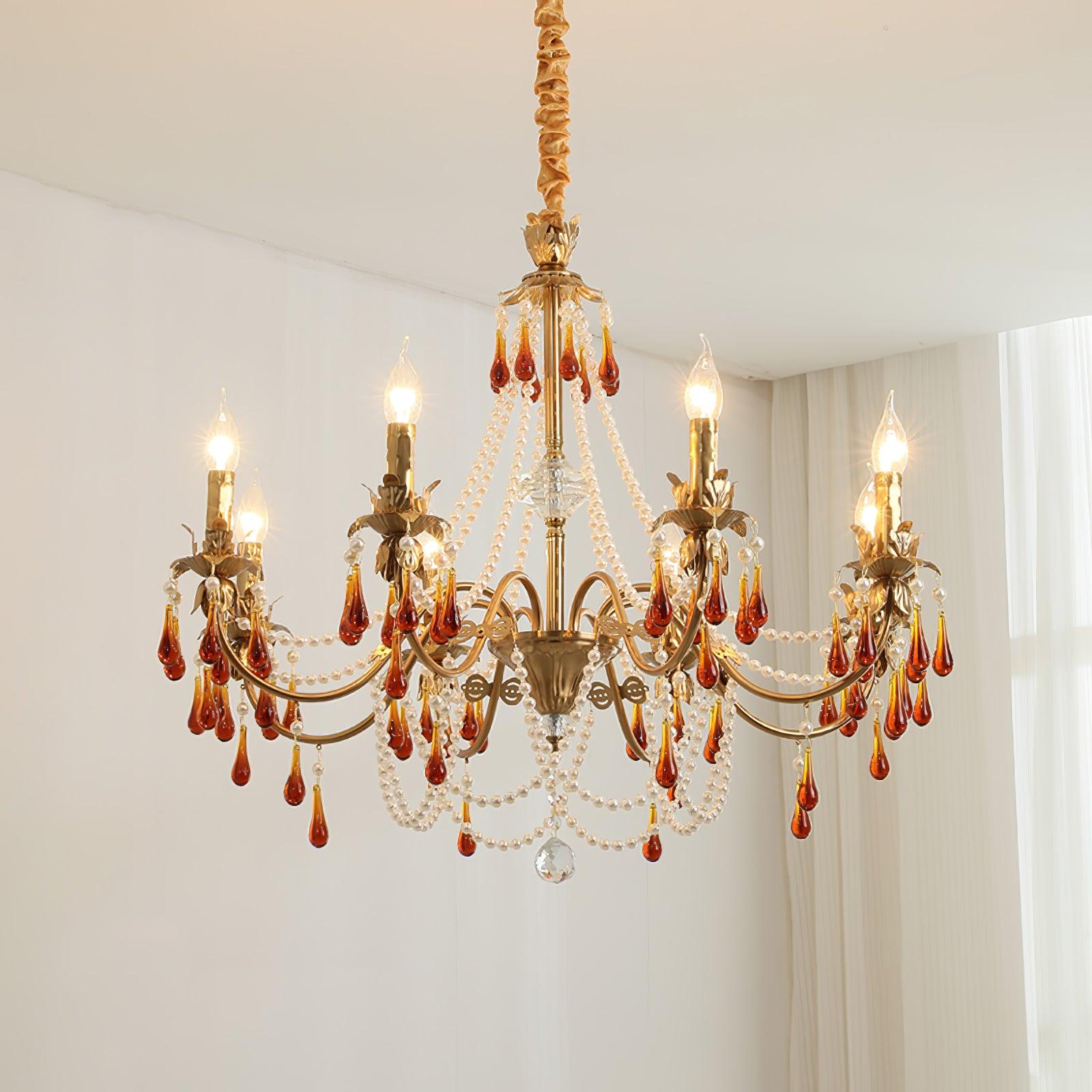 Ormirara Lustre Cristal Ambre Luxe Postmoderne