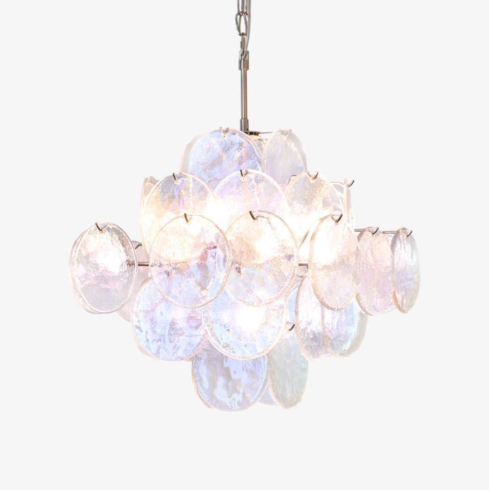 Aurora Lustre Iridescent Murano Disque Superposé