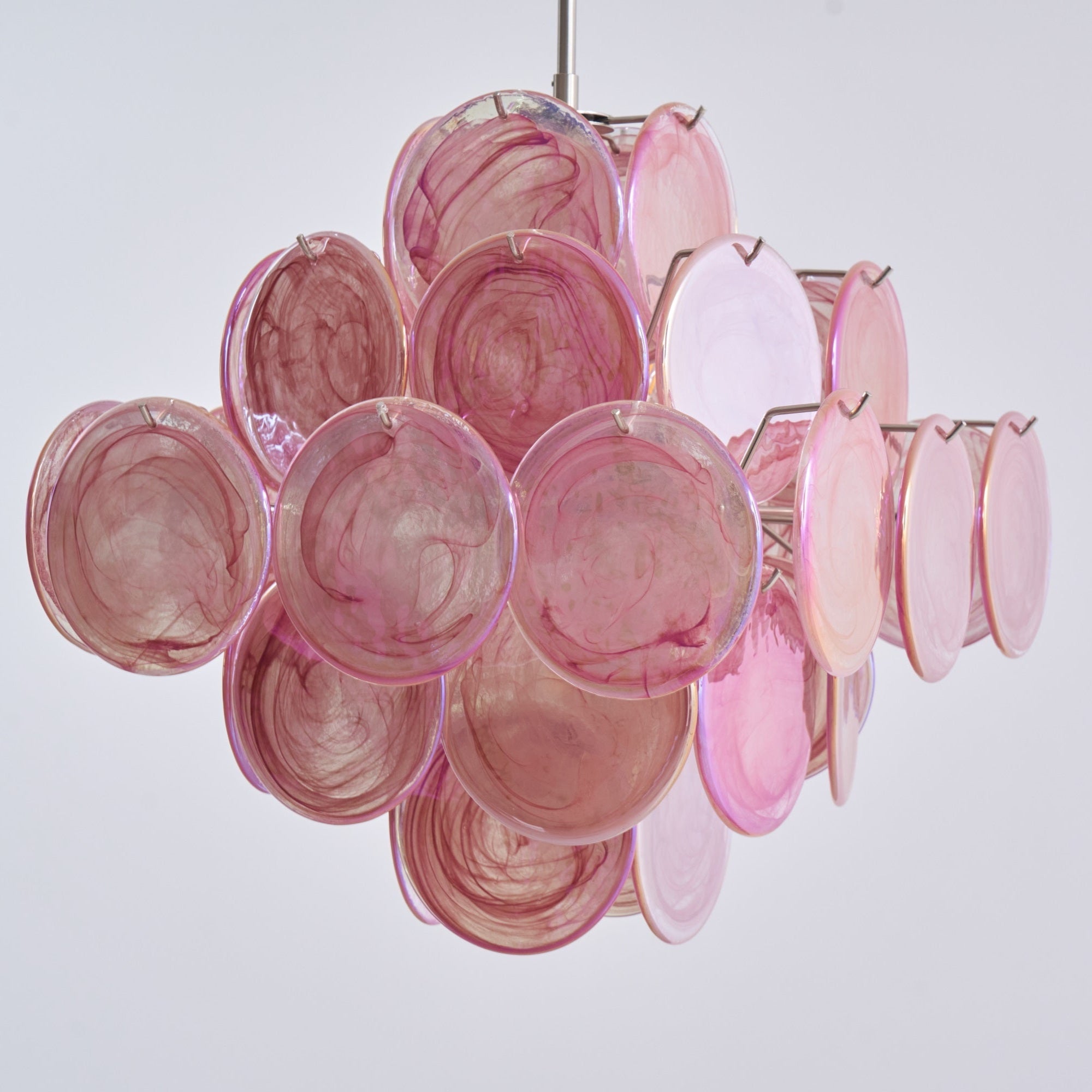 Aurora Lustre Rose Verre Disque Superposé Romantique