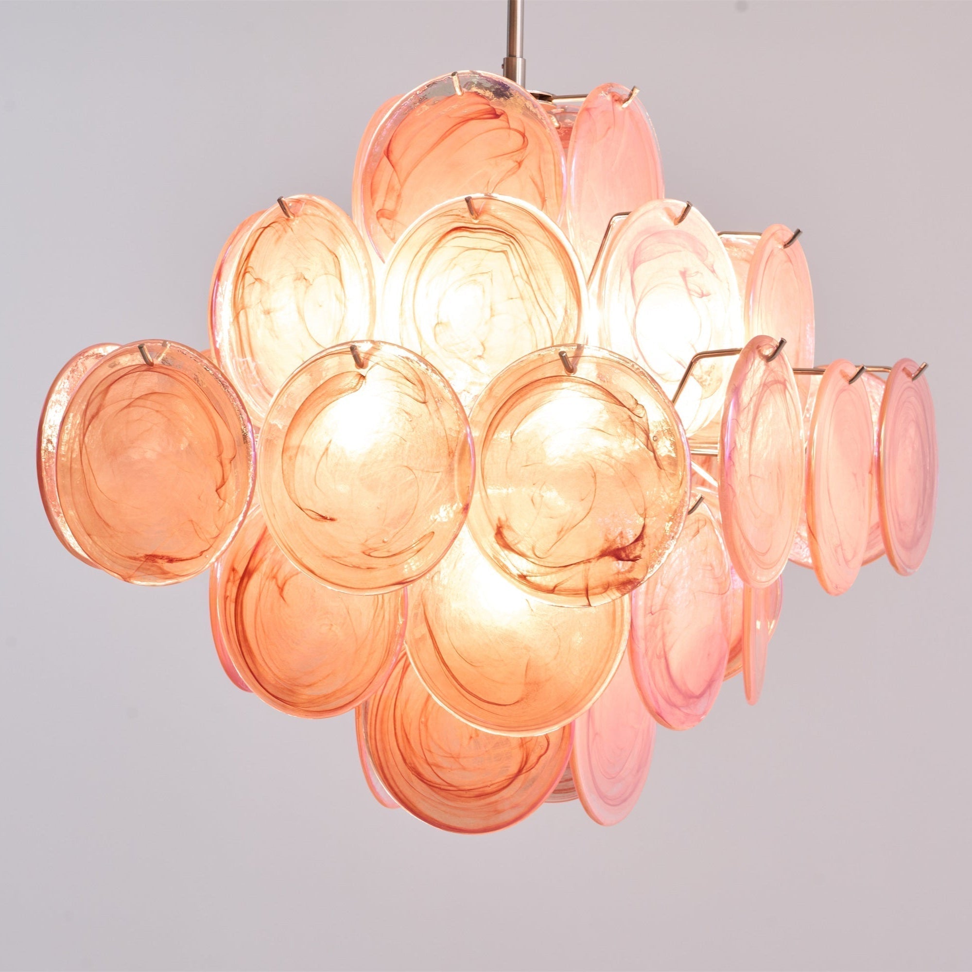 Aurora Lustre Rose Verre Disque Superposé Romantique