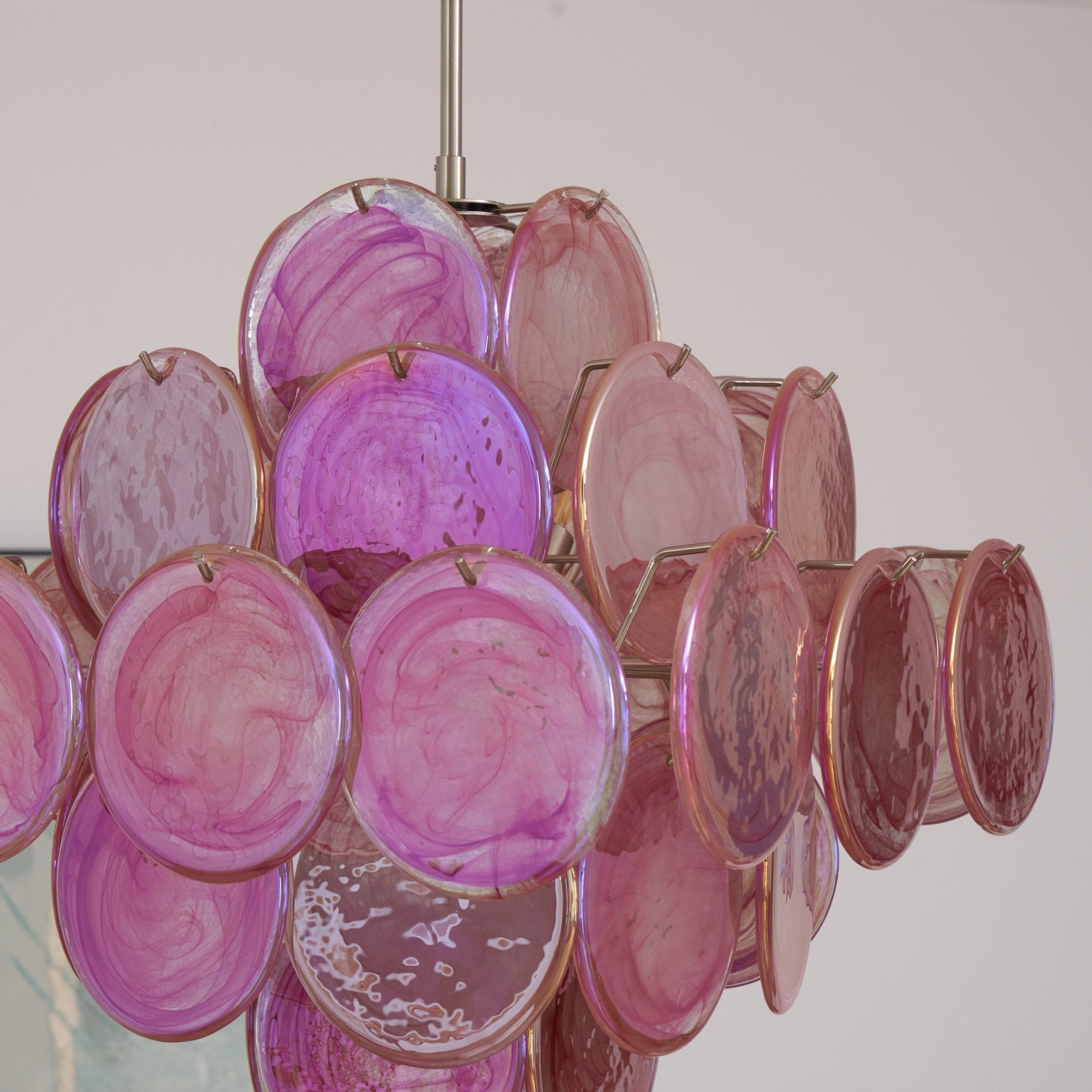 Aurora Lustre Rose Verre Disque Superposé Romantique