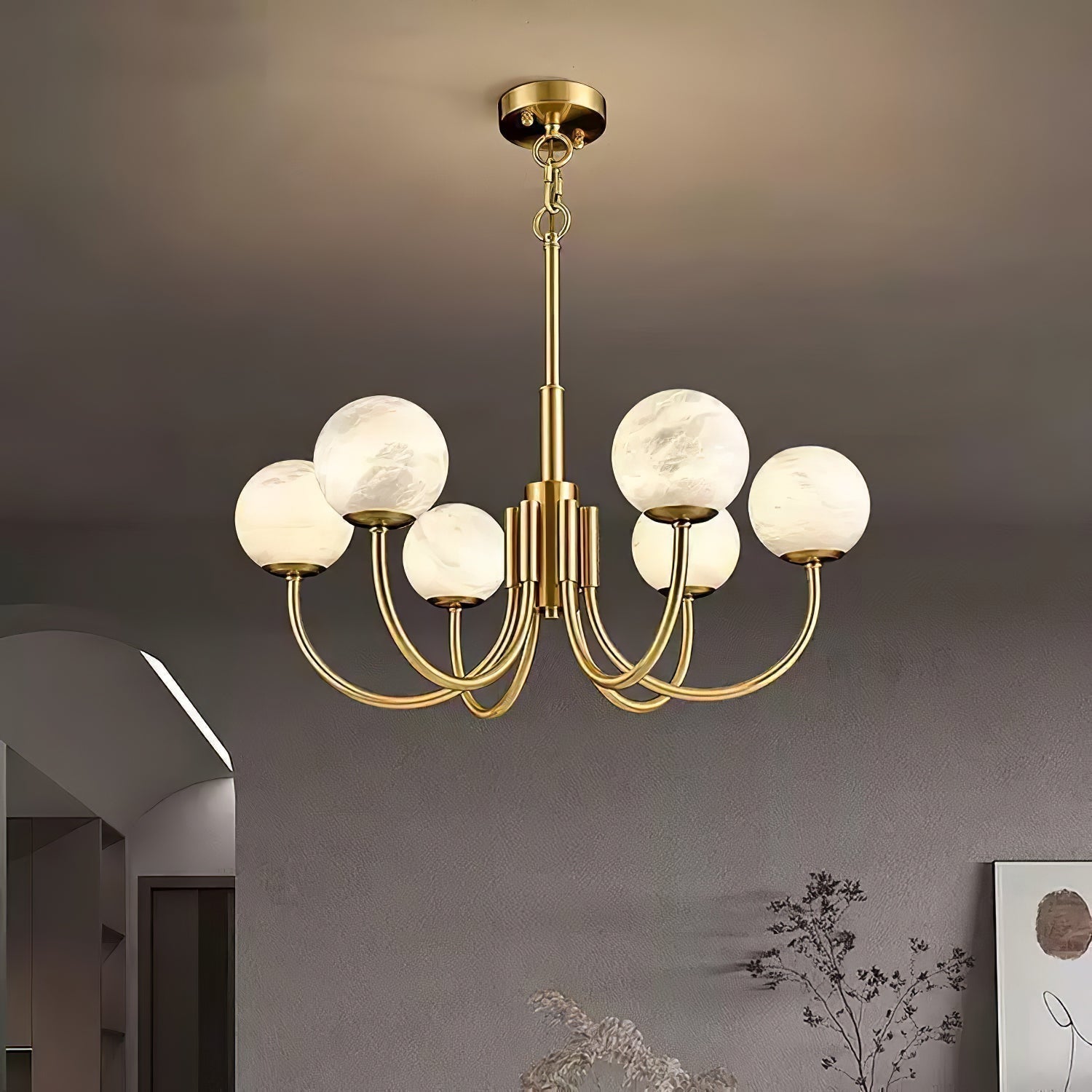 Alira Lustre Vintage en Albâtre