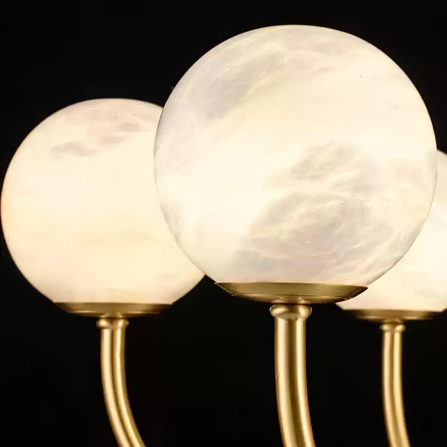 Mjolkuvys Moderne Minimaliste Globe Laiton Albâtre Lustre