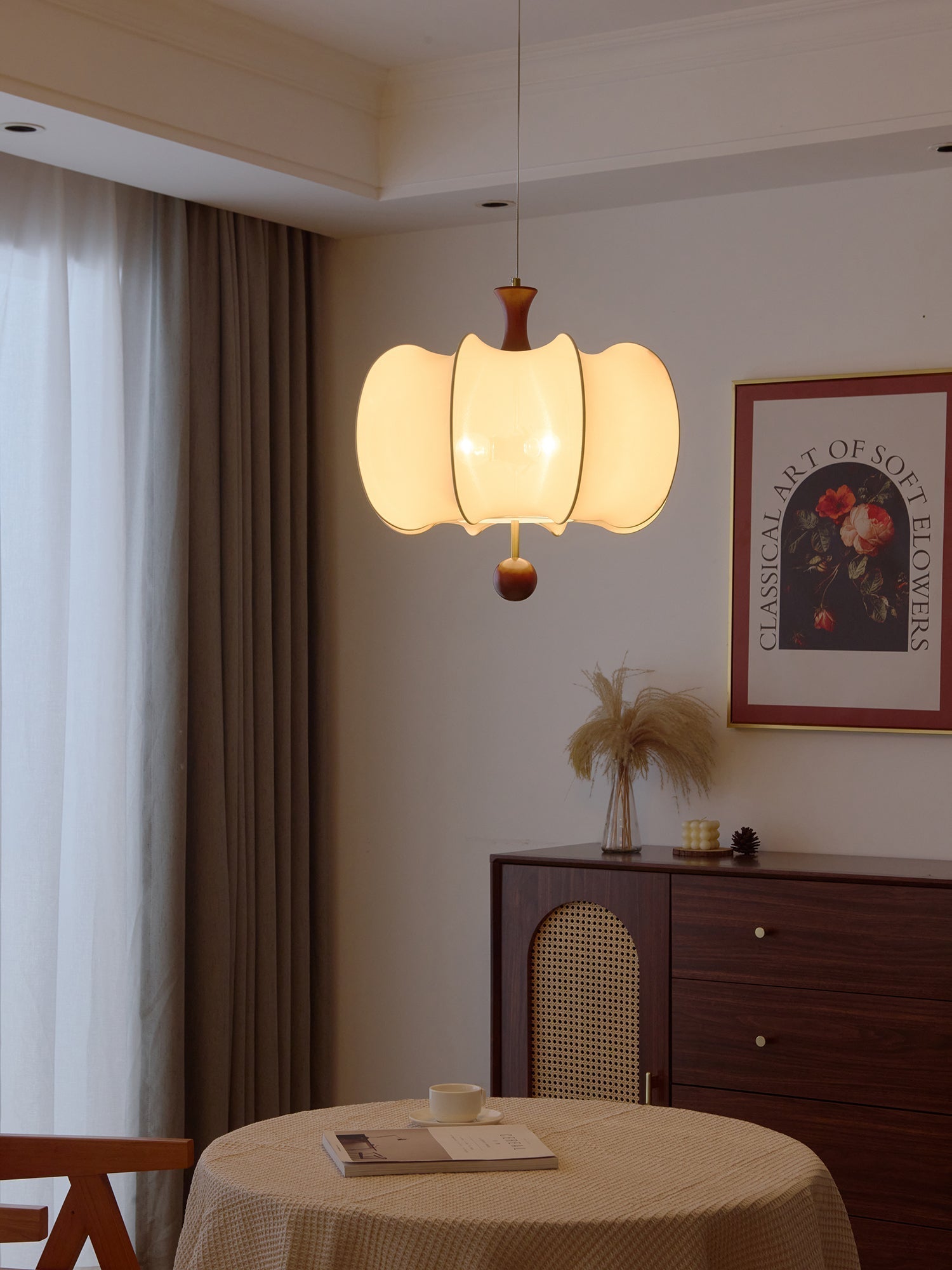 Calithra Suspension en Tissu et Bois