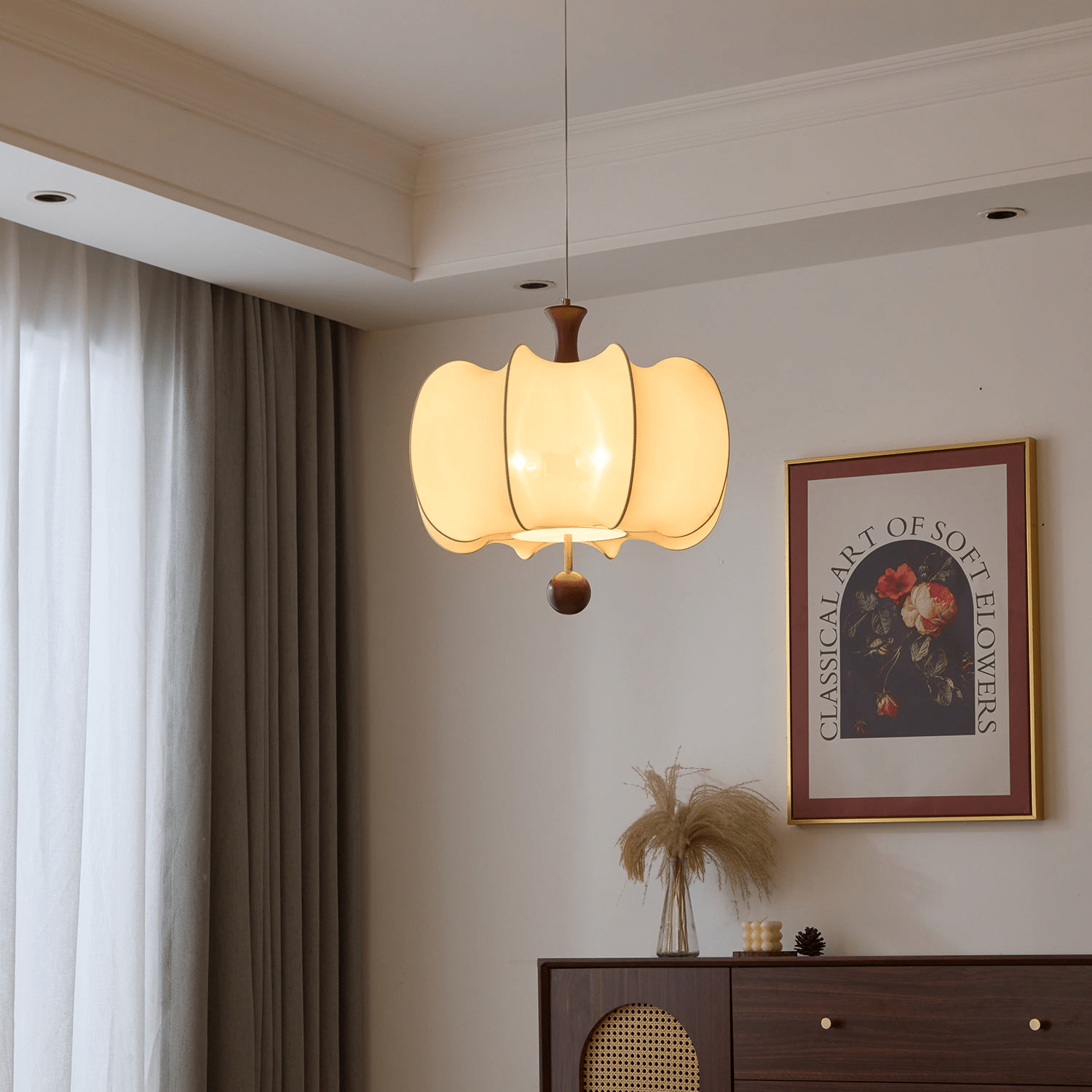 Calithra Suspension en Tissu et Bois