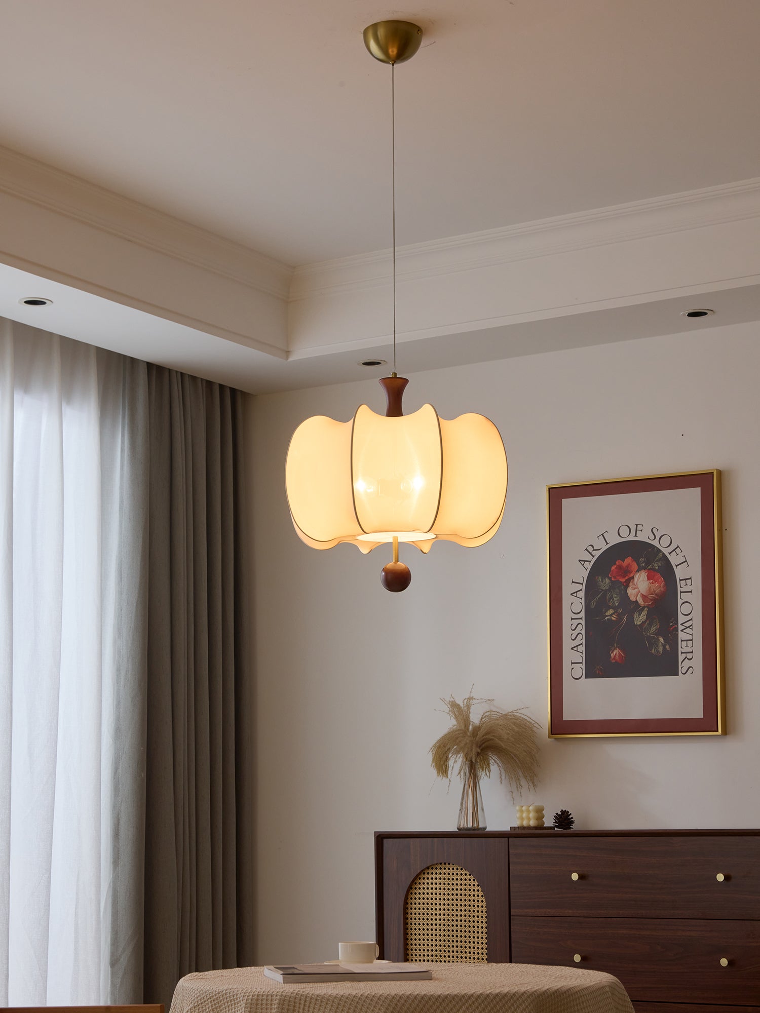 Calithra Suspension en Tissu et Bois