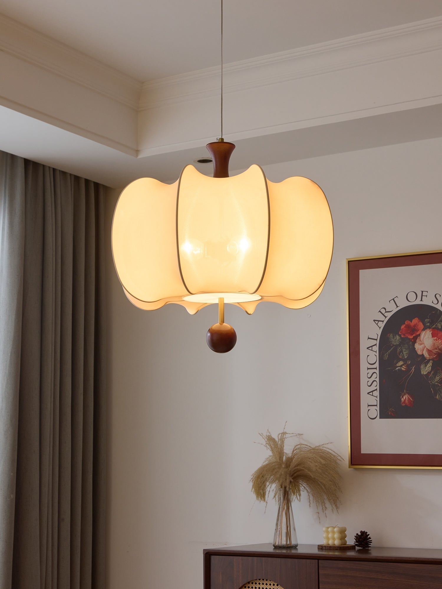 Calithra Suspension en Tissu et Bois