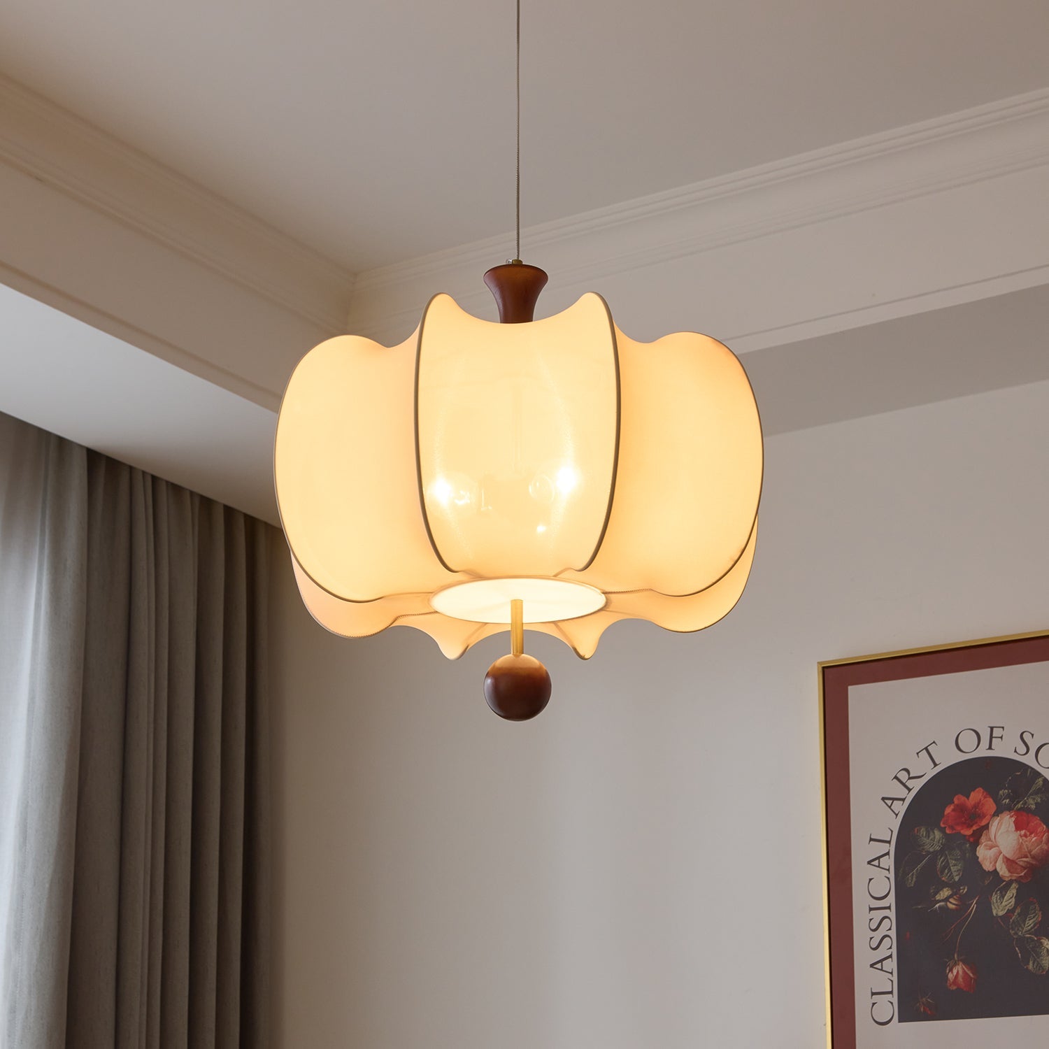 Calithra Suspension en Tissu et Bois