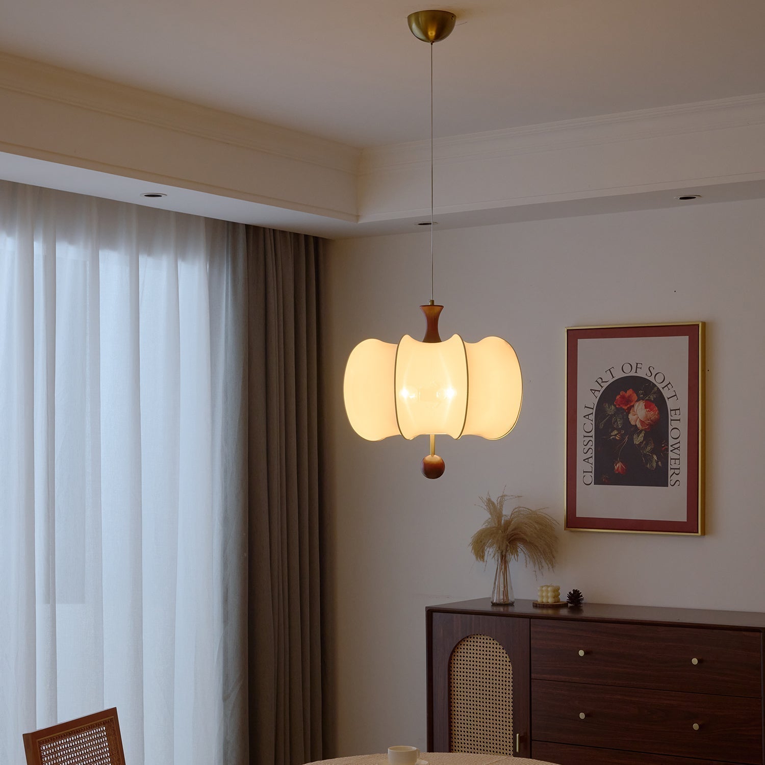 Calithra Suspension en Tissu et Bois