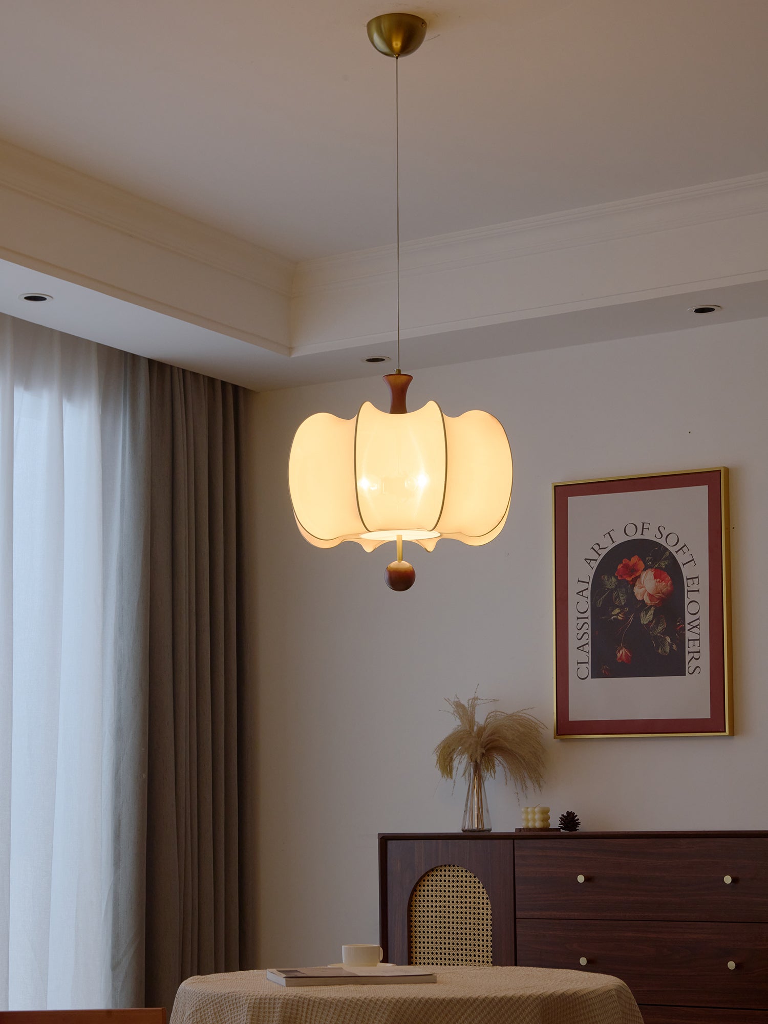 Calithra Suspension en Tissu et Bois