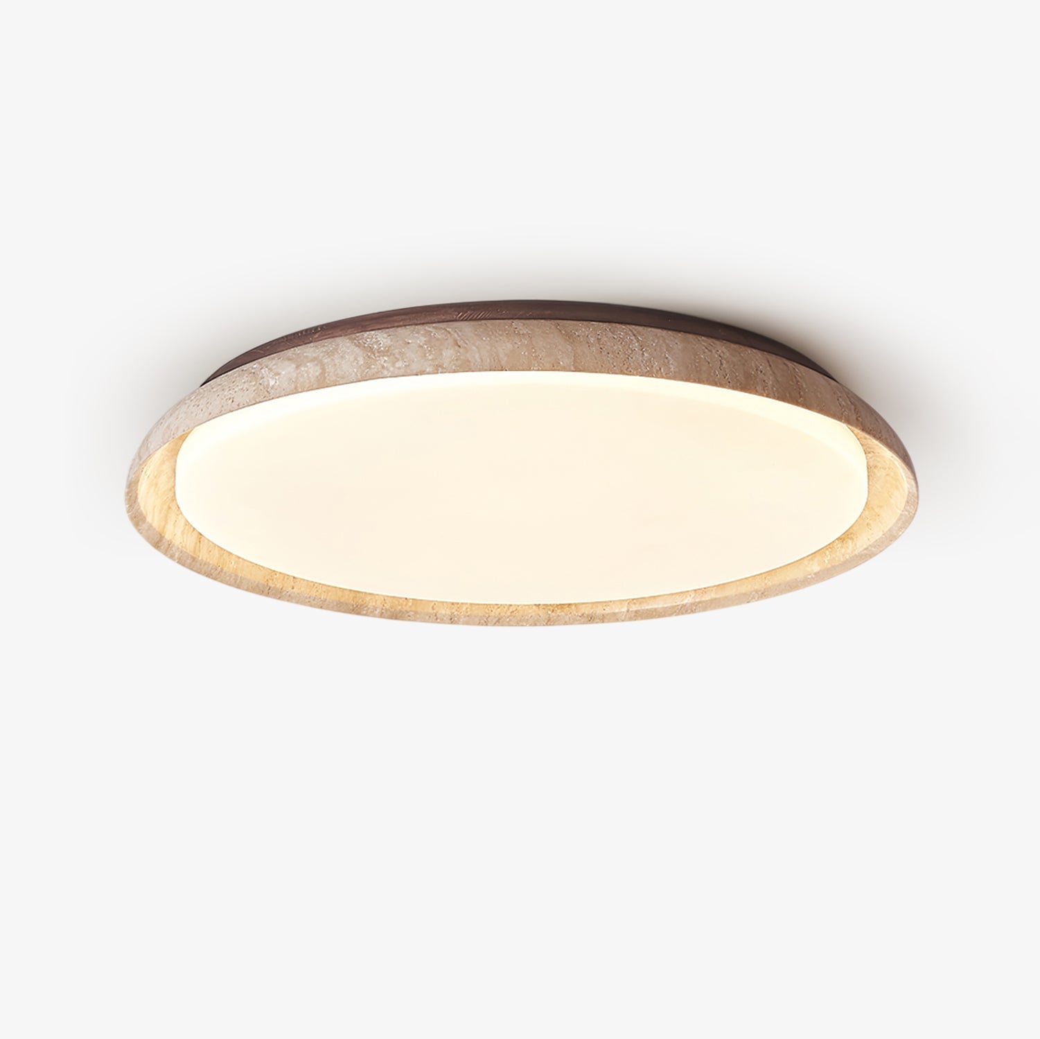 ElvinilaPlafonnier Bord-Rond en Travertin
