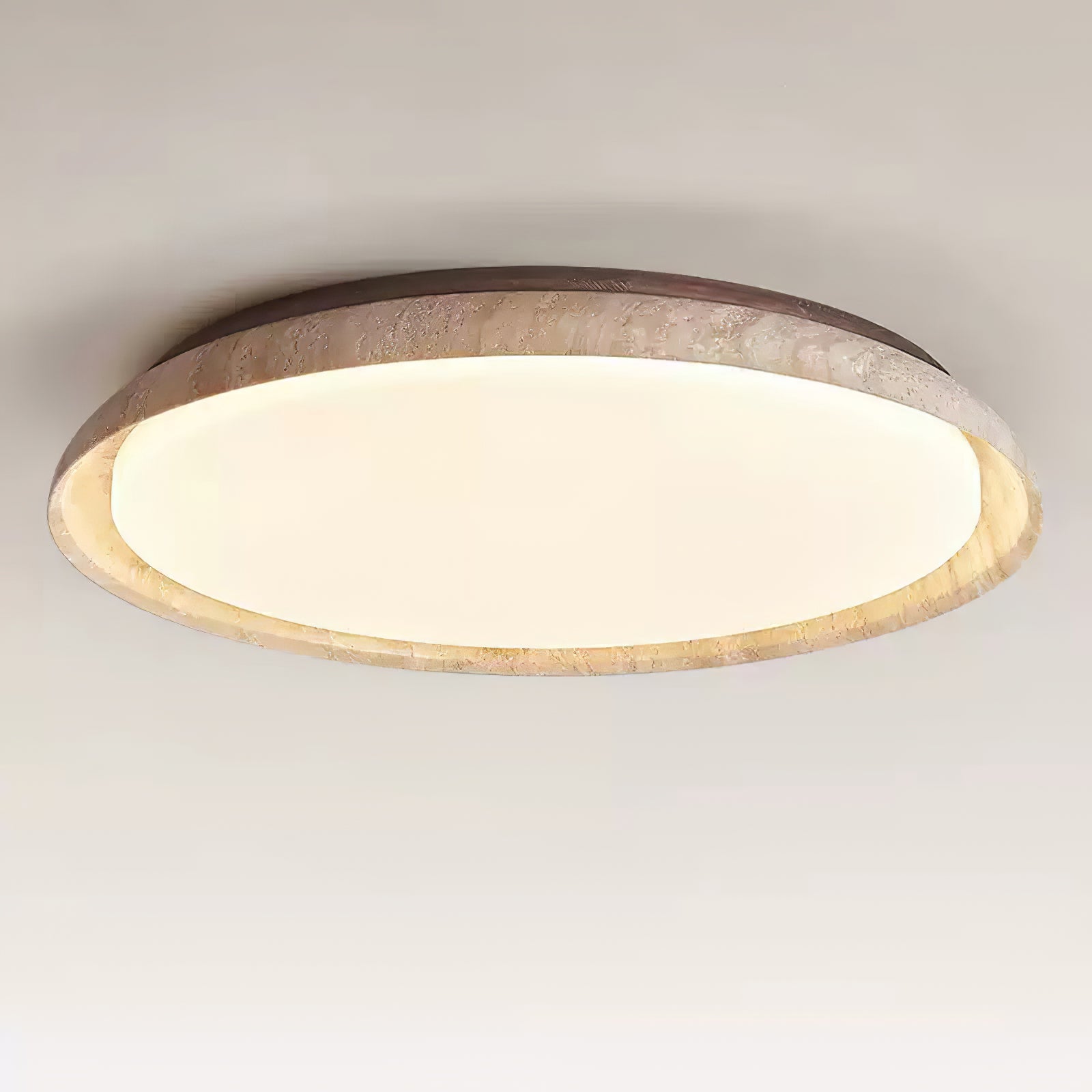 ElvinilaPlafonnier Bord-Rond en Travertin