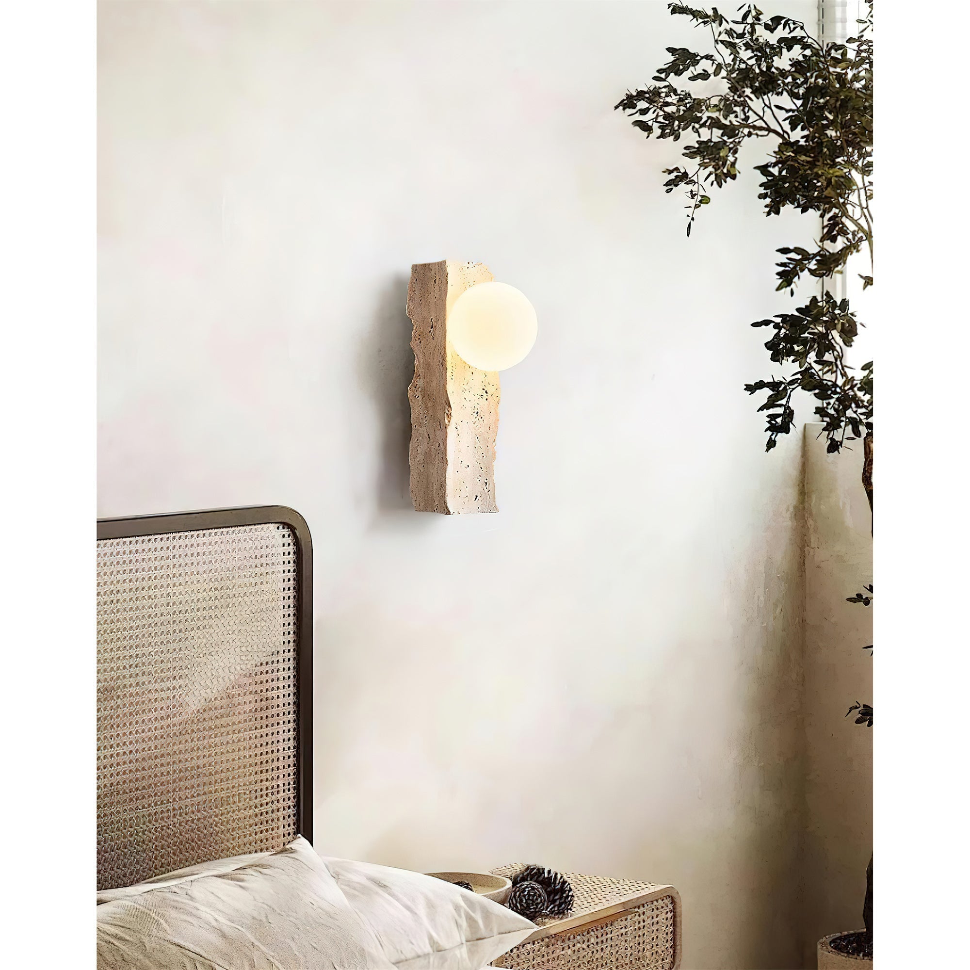 Aureum Moderne Minimaliste Verre Travertin Applique Murale