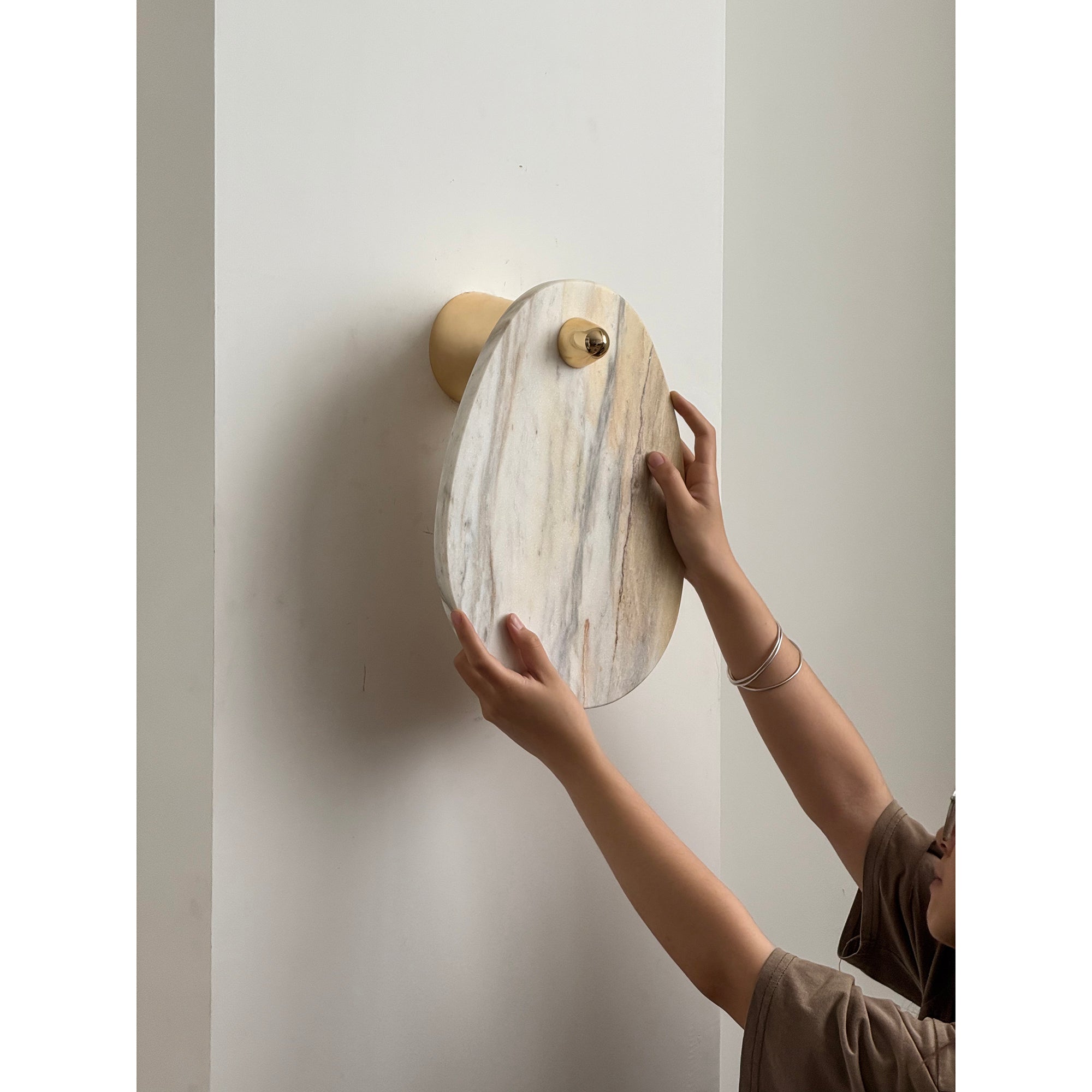 Norduvys Moderne Luxuriouse Métal Marbre Applique Murale