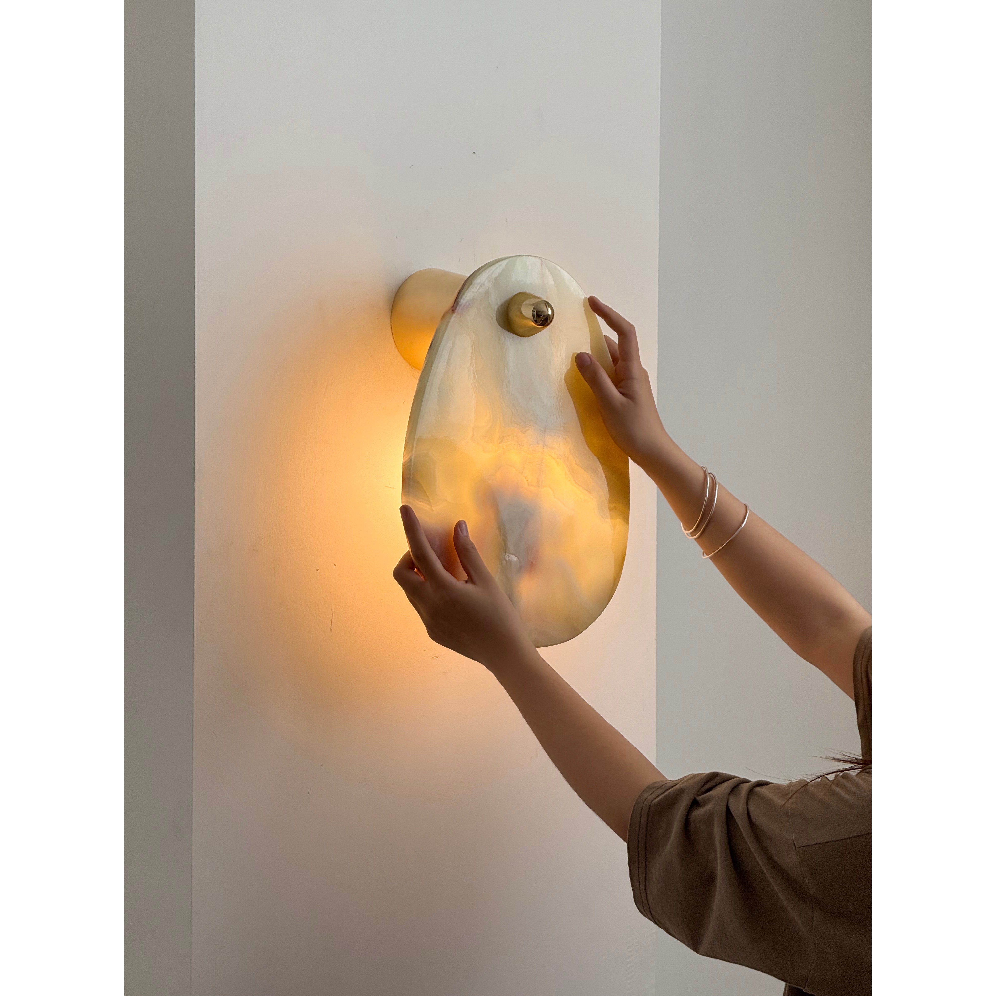 Norduvys Moderne Luxuriouse Métal Marbre Applique Murale