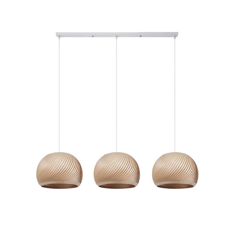 Spiral Lampe Suspension en Bois Vintage