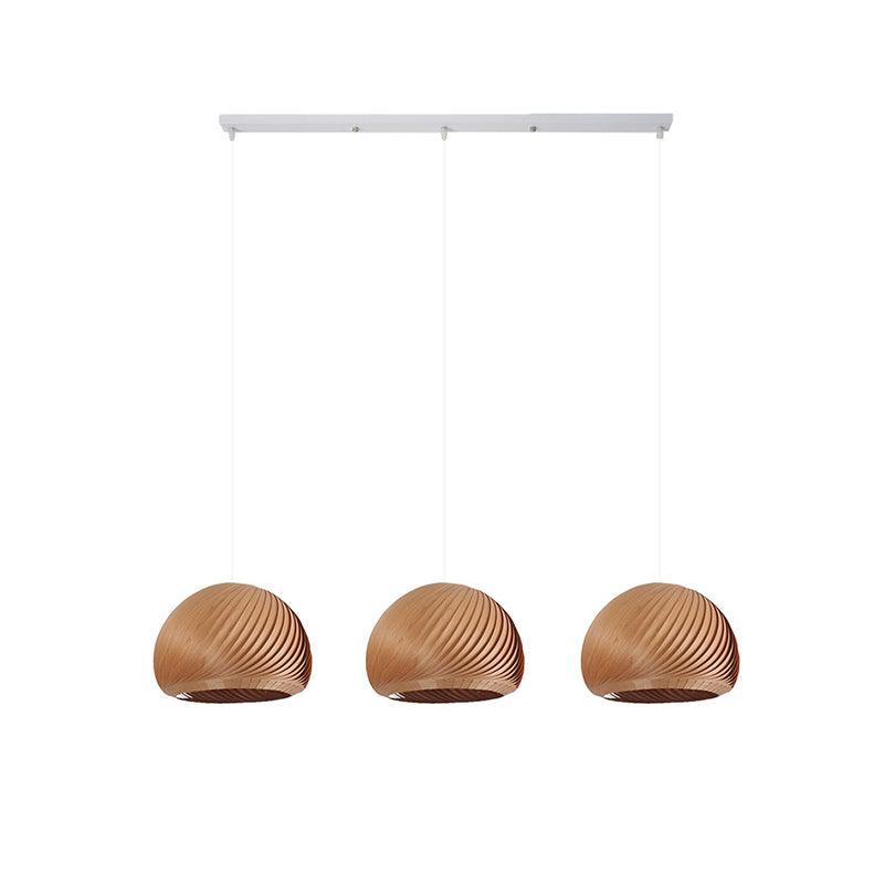 Spiral Lampe Suspension en Bois Vintage