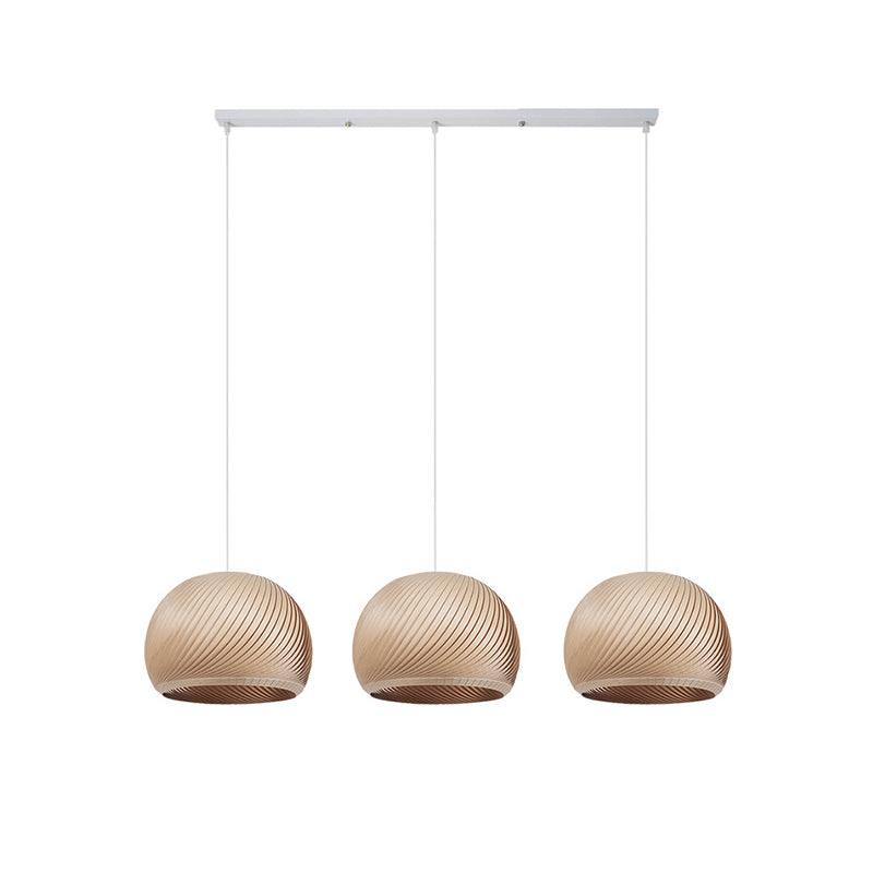 Spiral Lampe Suspension en Bois Vintage