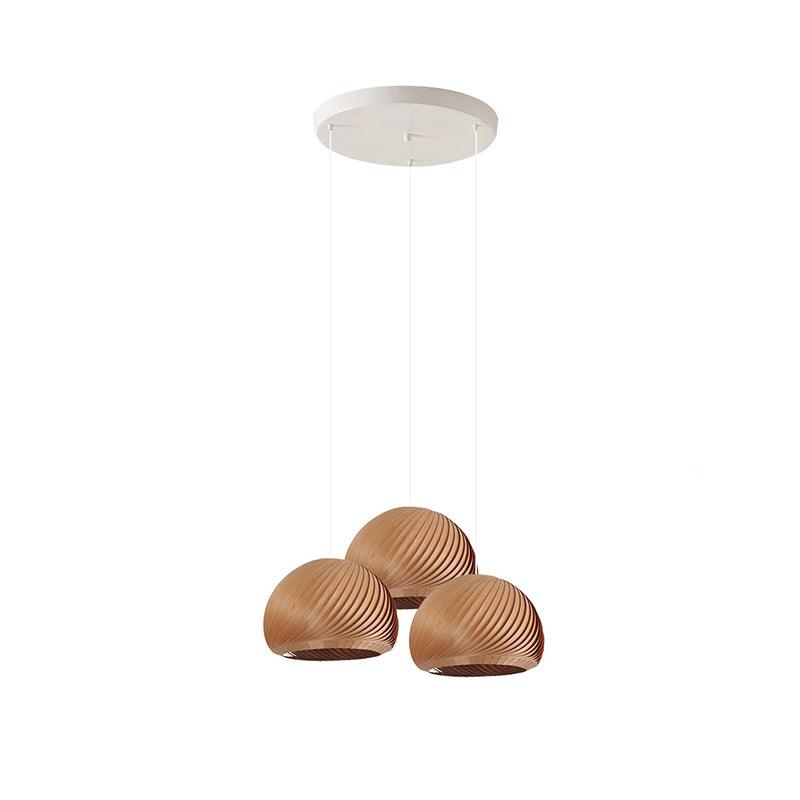 Spiral Lampe Suspension en Bois Vintage