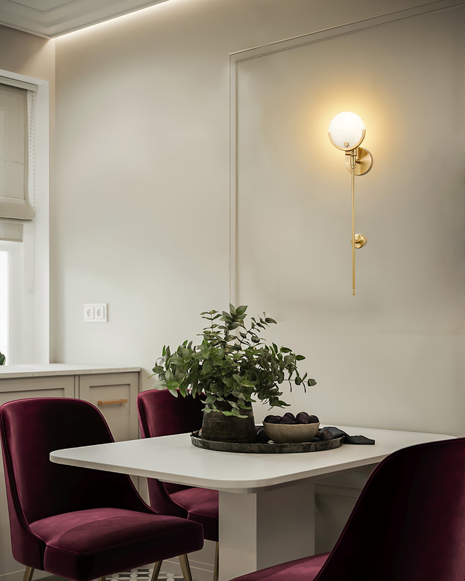 Ljomuvyo Moderne Minimaliste Laiton Albâtre Applique Murale