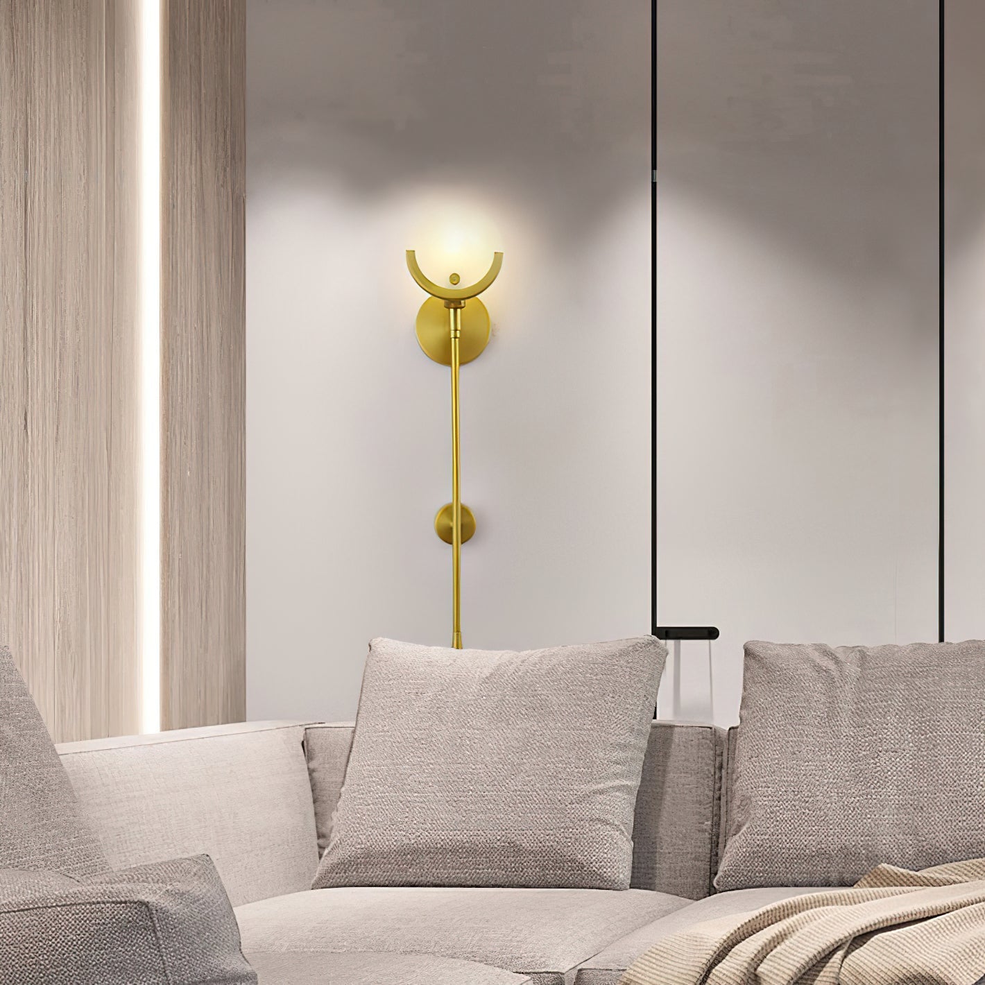 Ljomuvyo Moderne Minimaliste Laiton Albâtre Applique Murale