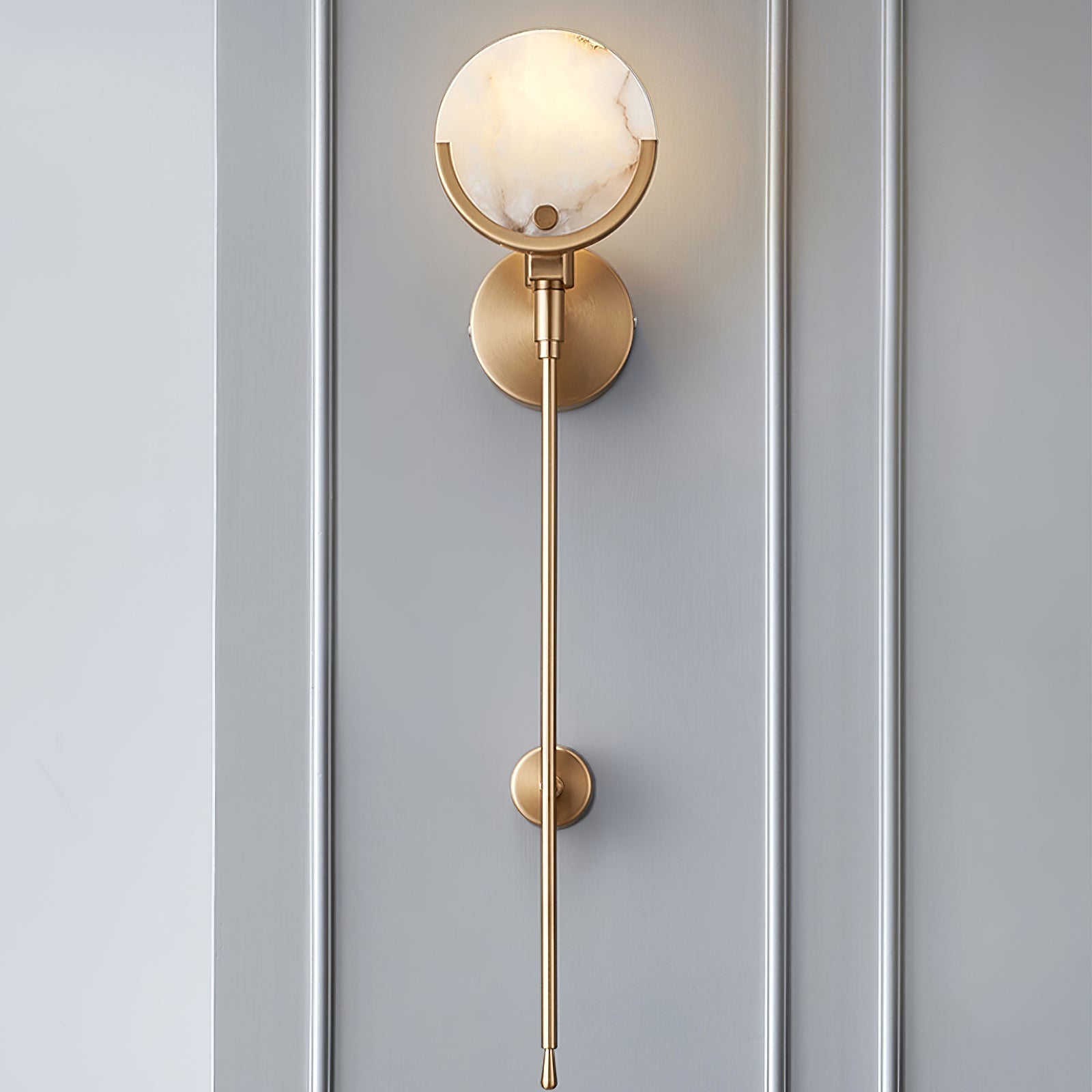Ljomuvyo Moderne Minimaliste Laiton Albâtre Applique Murale