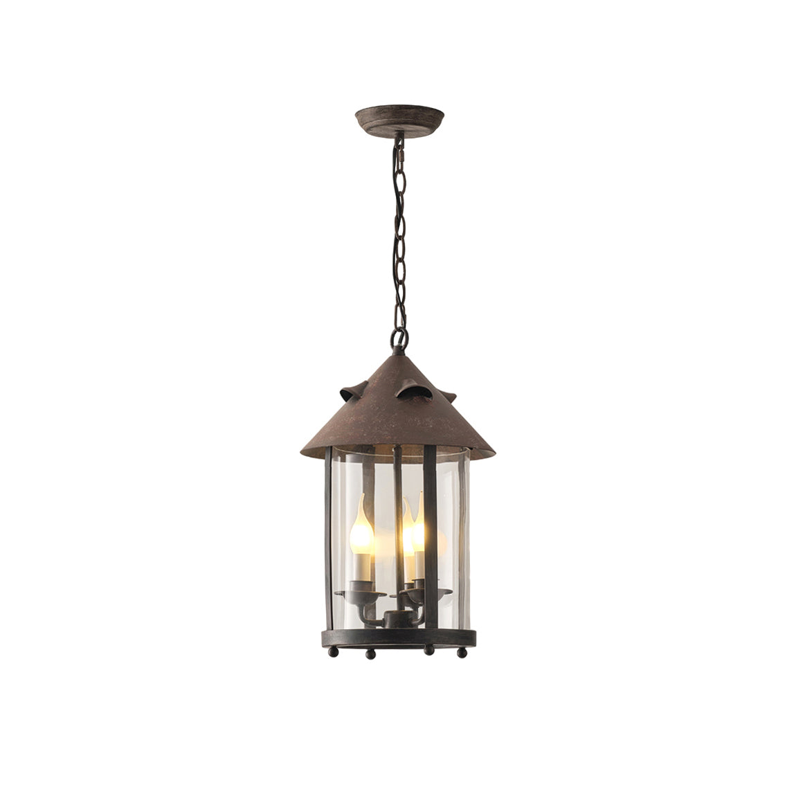 Tinduvyh Ancien Industriel Métal Verre Lanterne Suspension