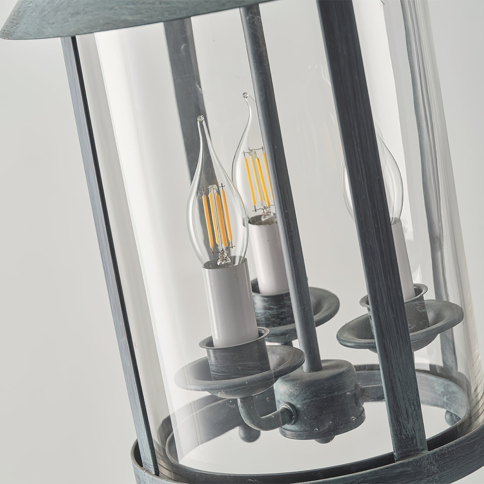 Tinduvyh Ancien Industriel Métal Verre Lanterne Suspension