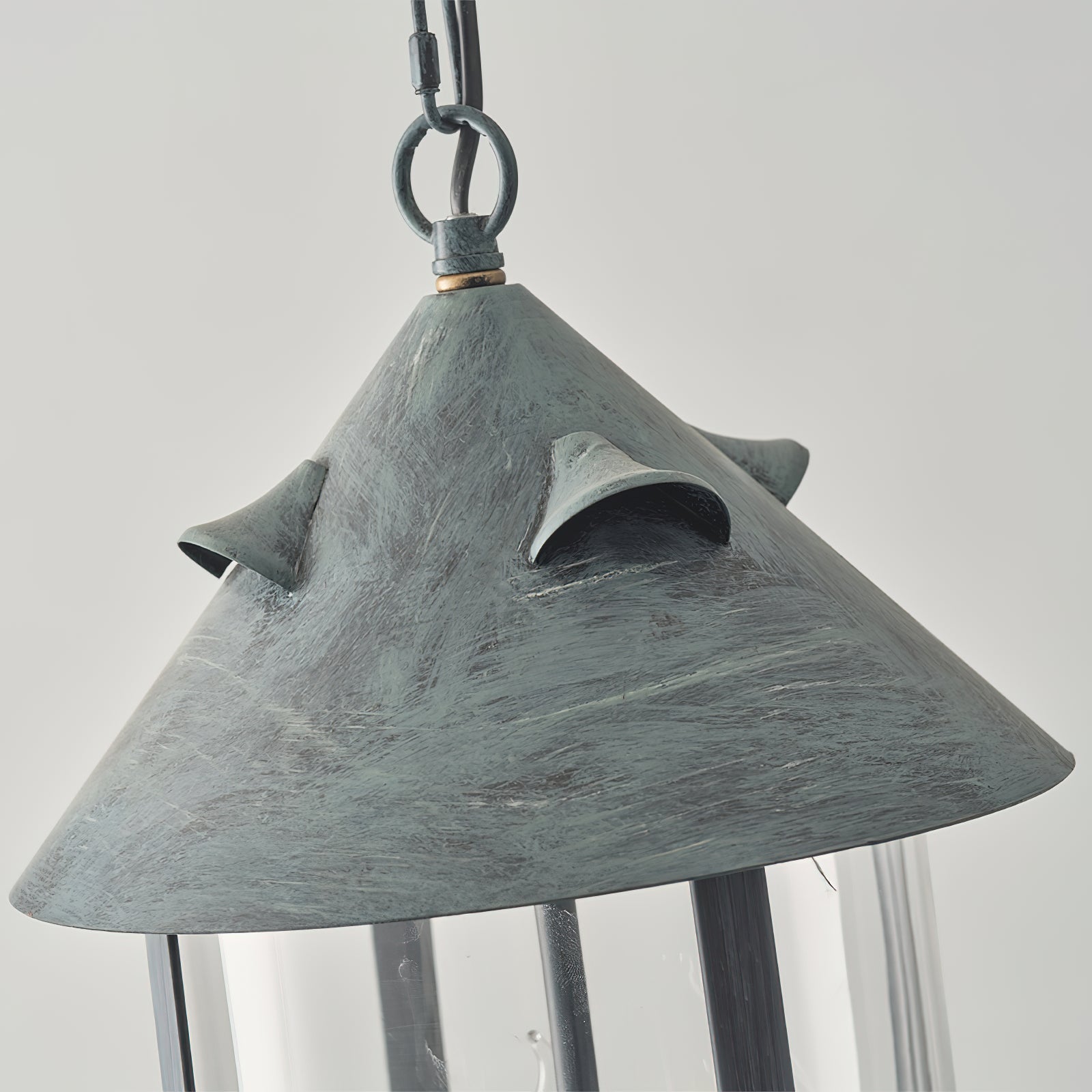 Tinduvyh Ancien Industriel Métal Verre Lanterne Suspension