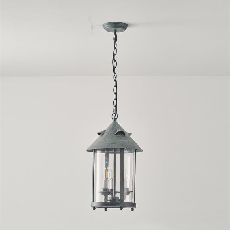 Tinduvyh Ancien Industriel Métal Verre Lanterne Suspension