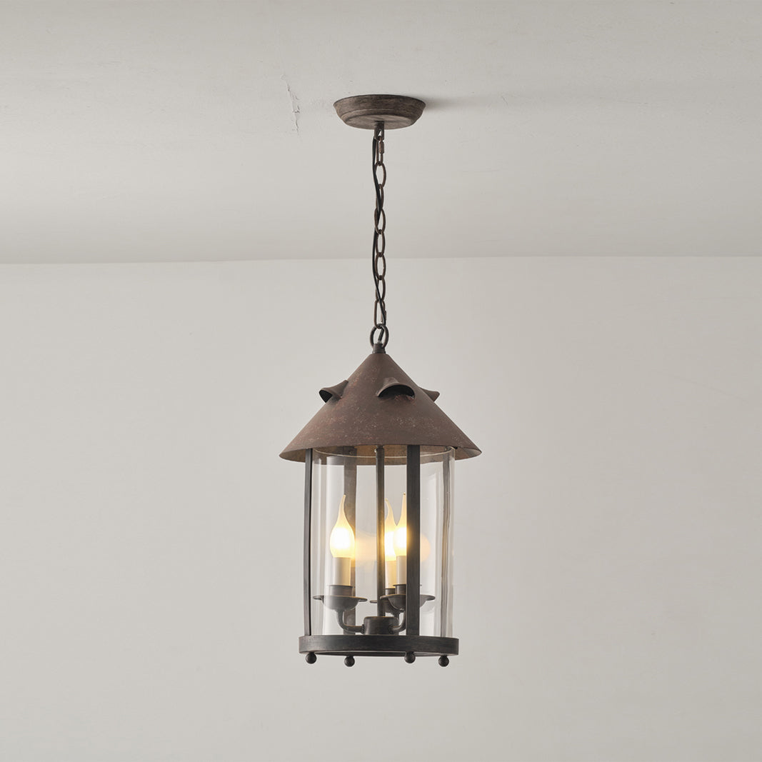 Tinduvyh Ancien Industriel Métal Verre Lanterne Suspension