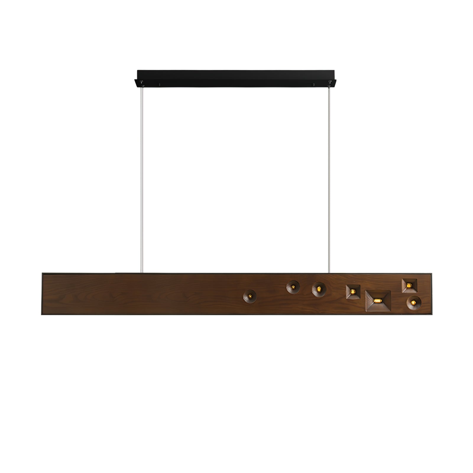 Lustra Suspension Bois Pierre Précieuse Linéaire LED