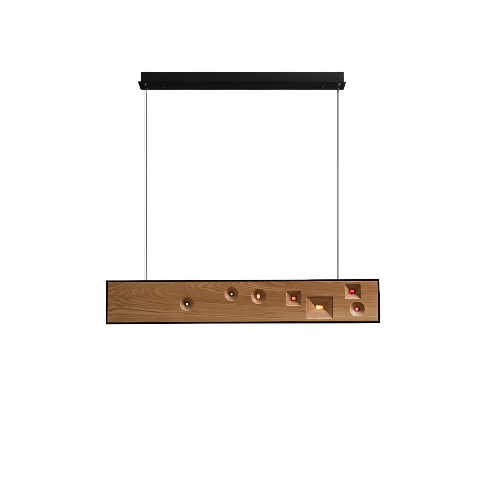 Lustra Suspension Bois Pierre Précieuse Linéaire LED