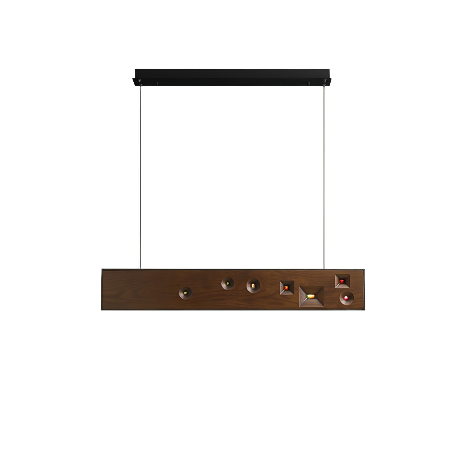 Lustra Suspension Bois Pierre Précieuse Linéaire LED