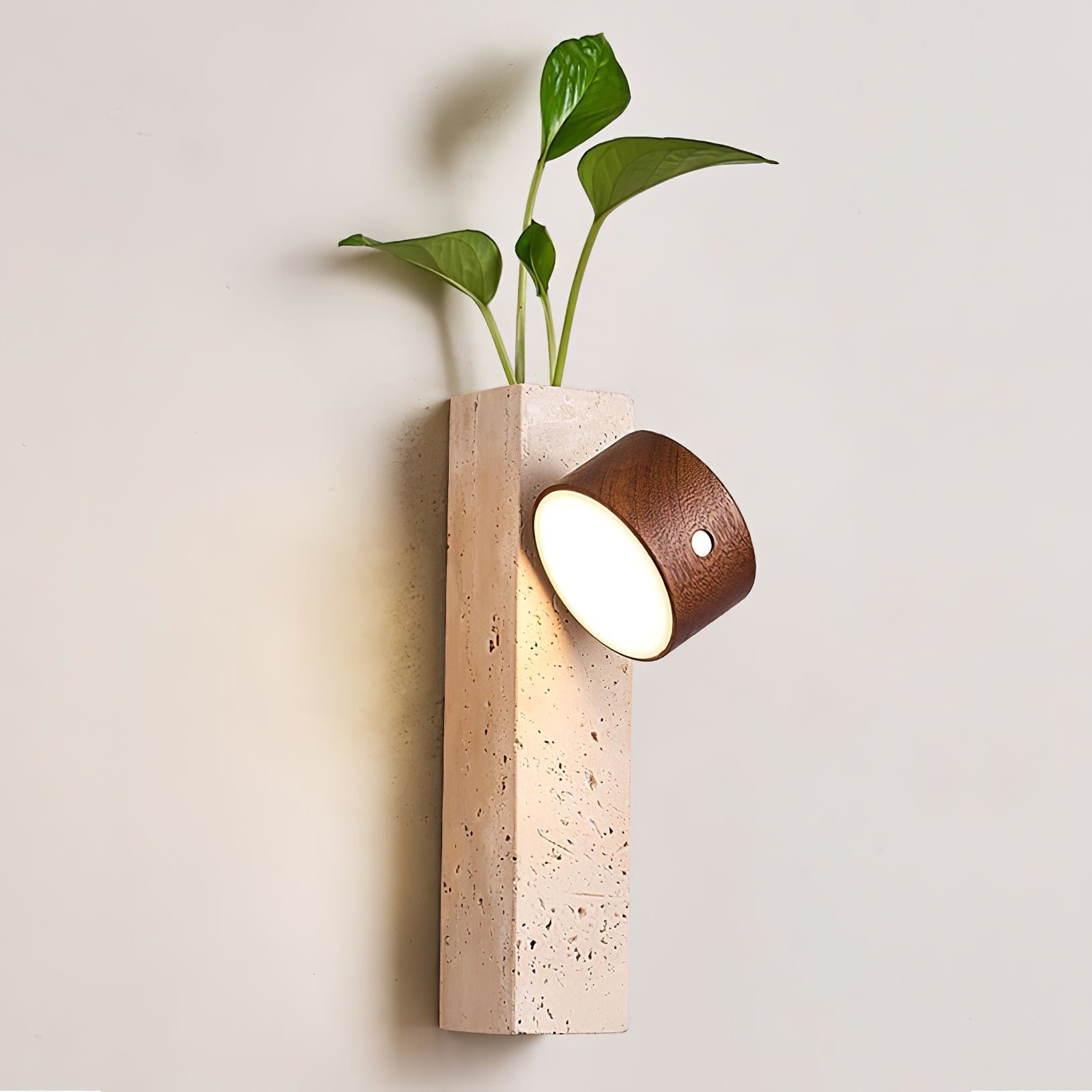 Zarinila Rectangulaire-Bloc Travertin Luminaire Mural