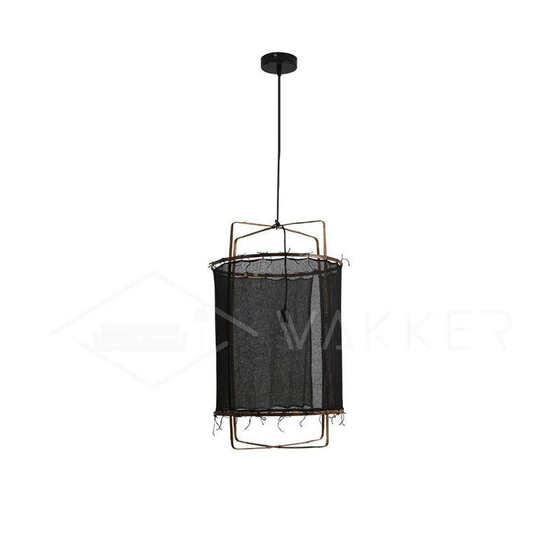 Lustra Suspension Abat-jour en Bambou pour Salon