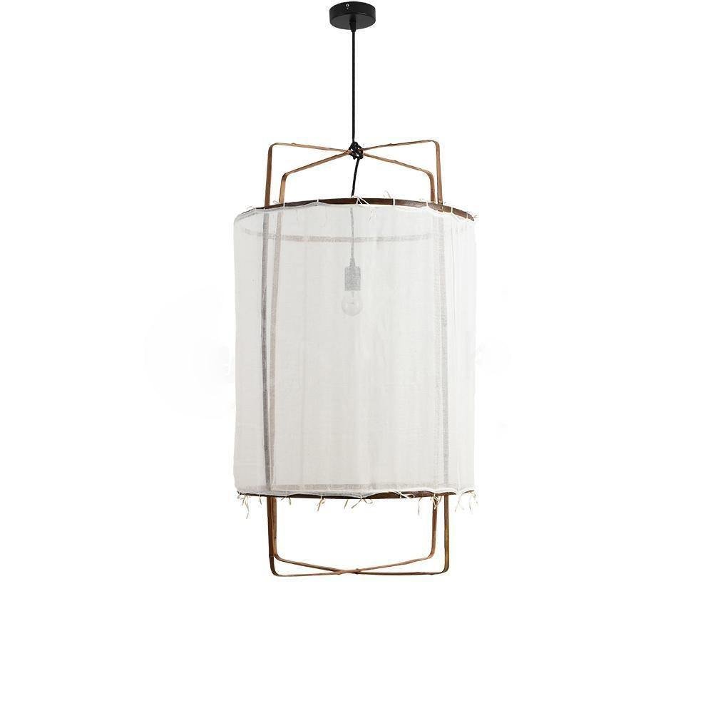 Lustra Suspension Abat-jour en Bambou pour Salon