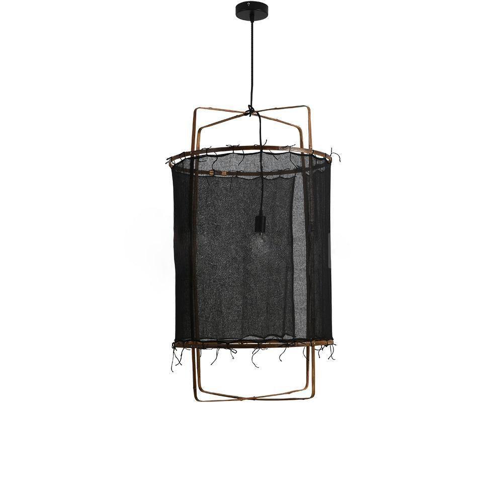Lustra Suspension Abat-jour en Bambou pour Salon