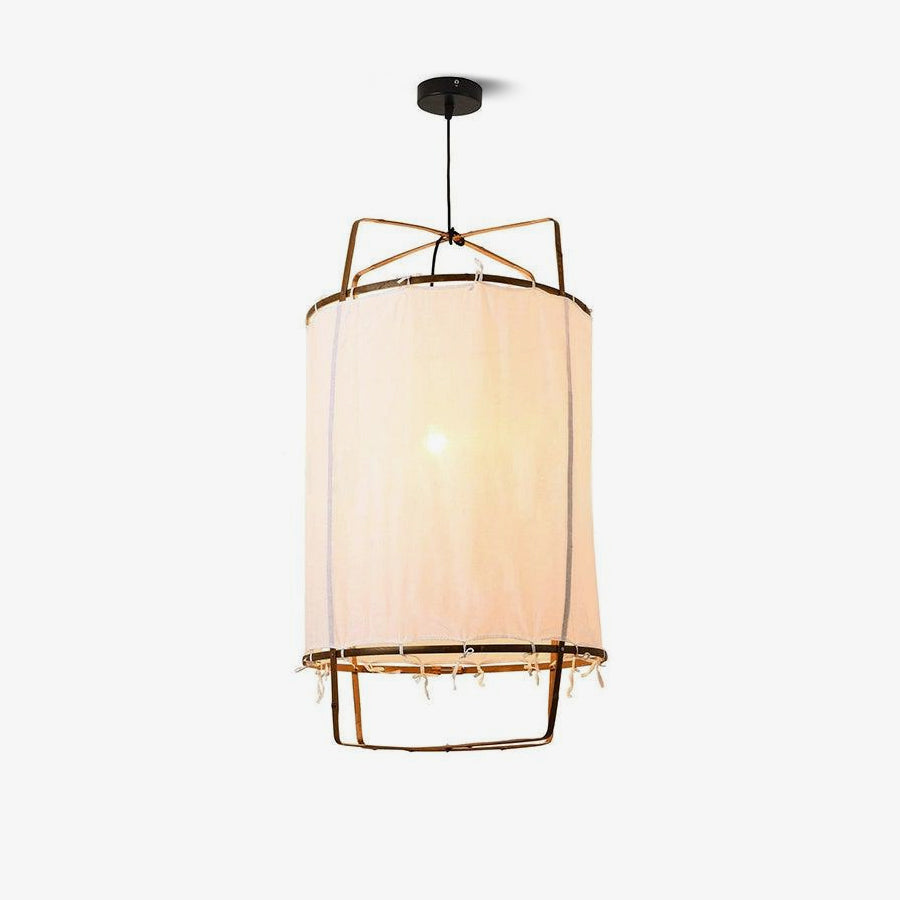 Lustra Suspension Abat-jour en Bambou pour Salon