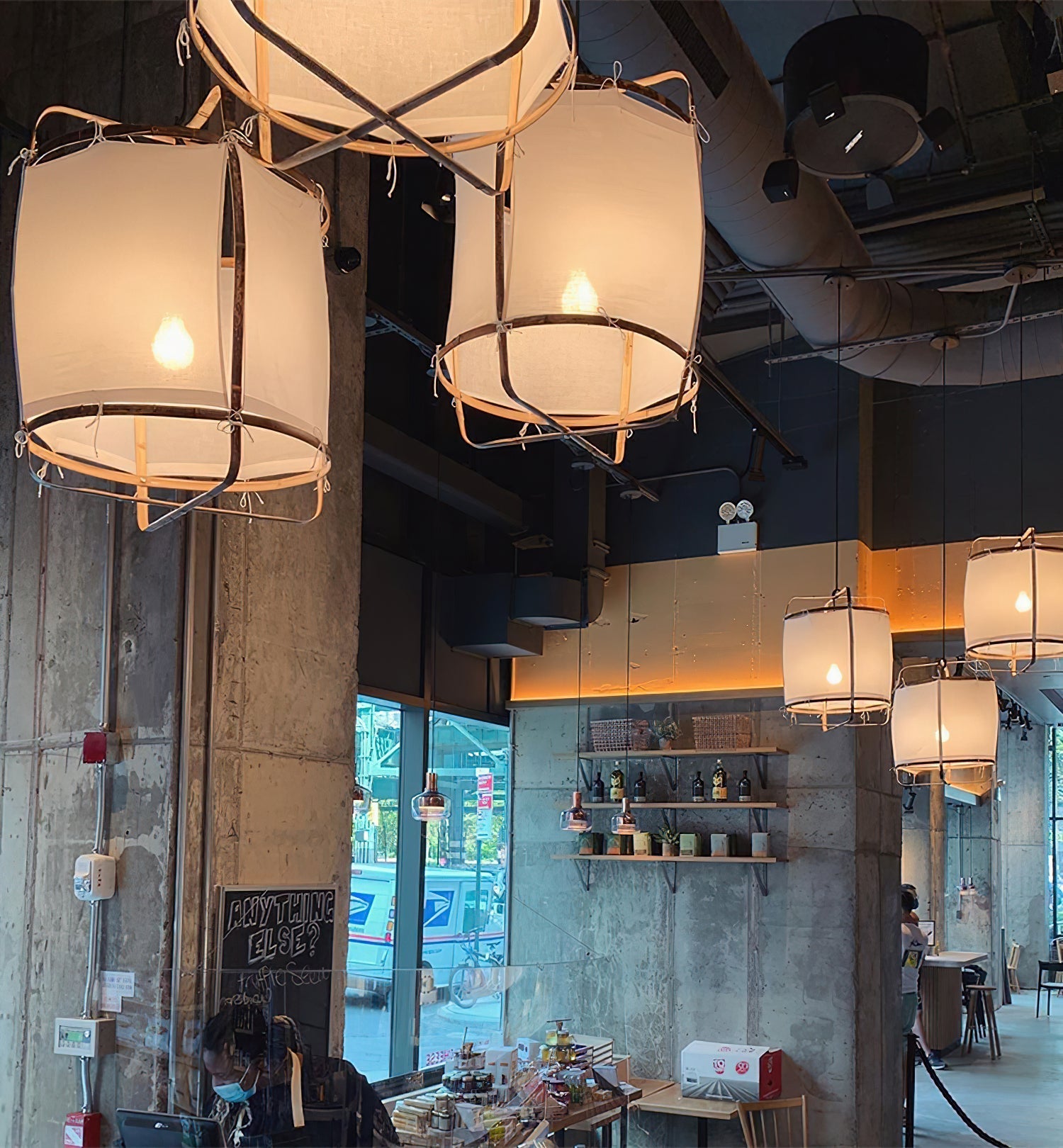 Lustra Suspension Abat-jour en Bambou pour Salon