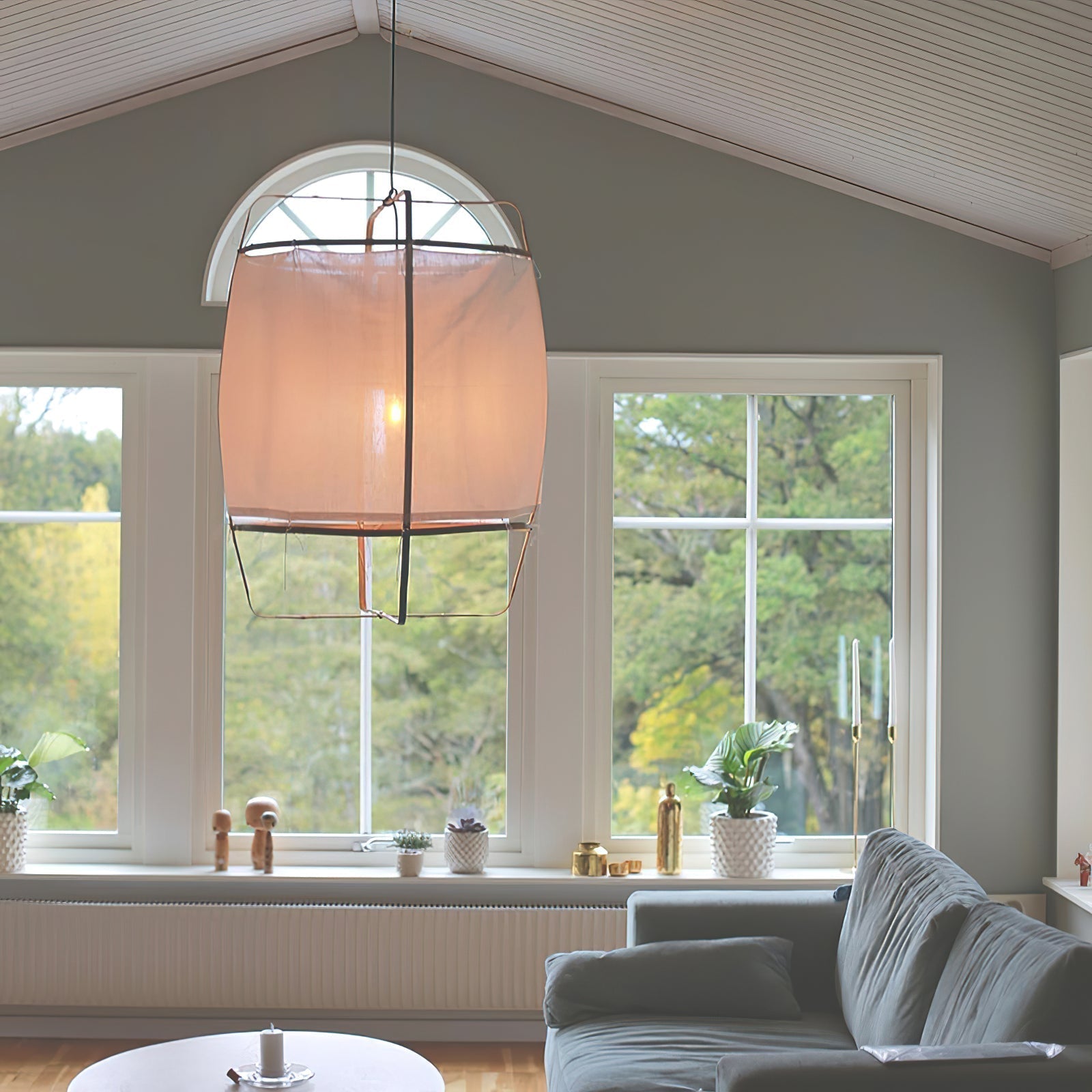 Lustra Suspension Abat-jour en Bambou pour Salon