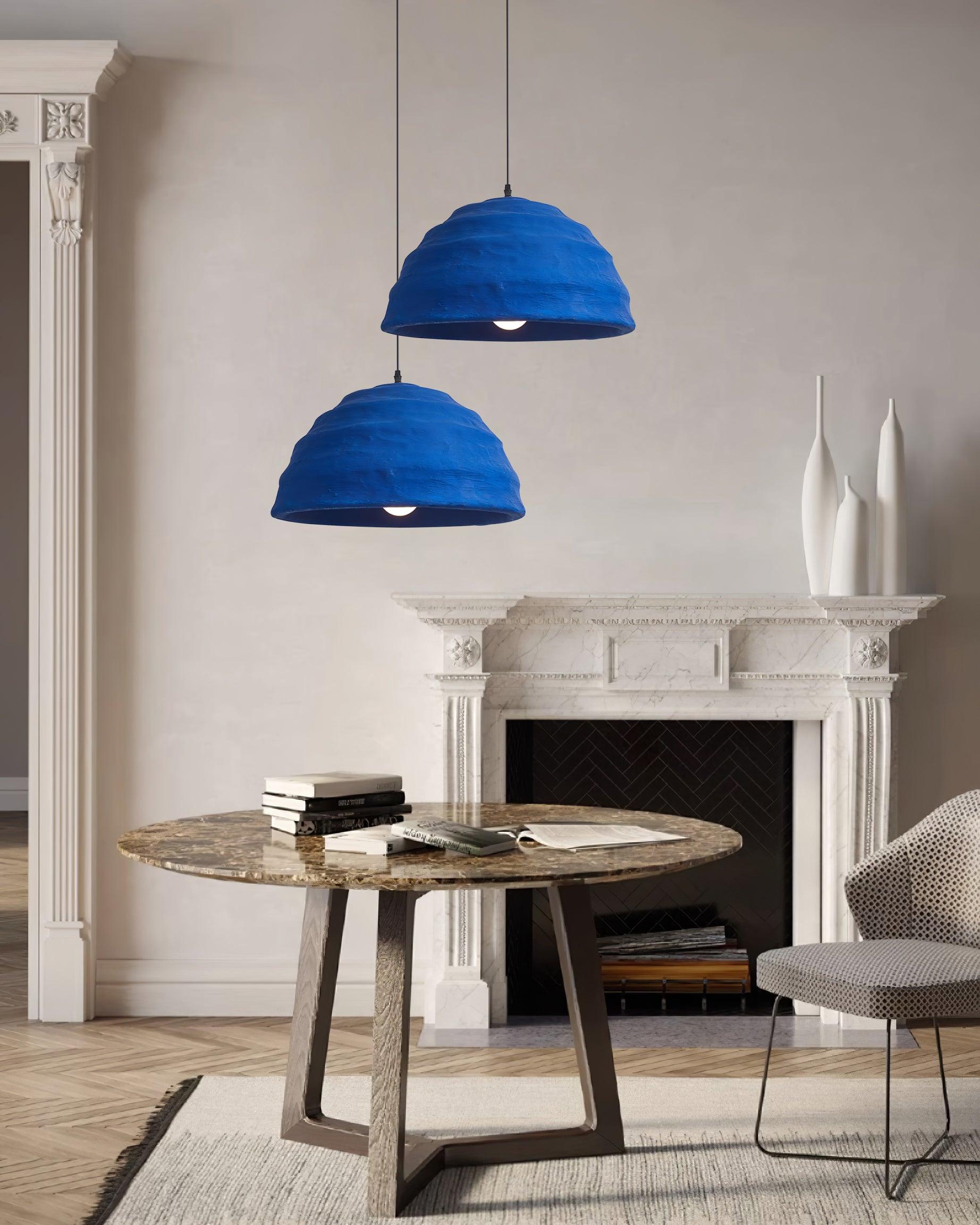 Lemon Suspension Avec Abat-jour en Polystyrène Bleu Style Urbain Industriel