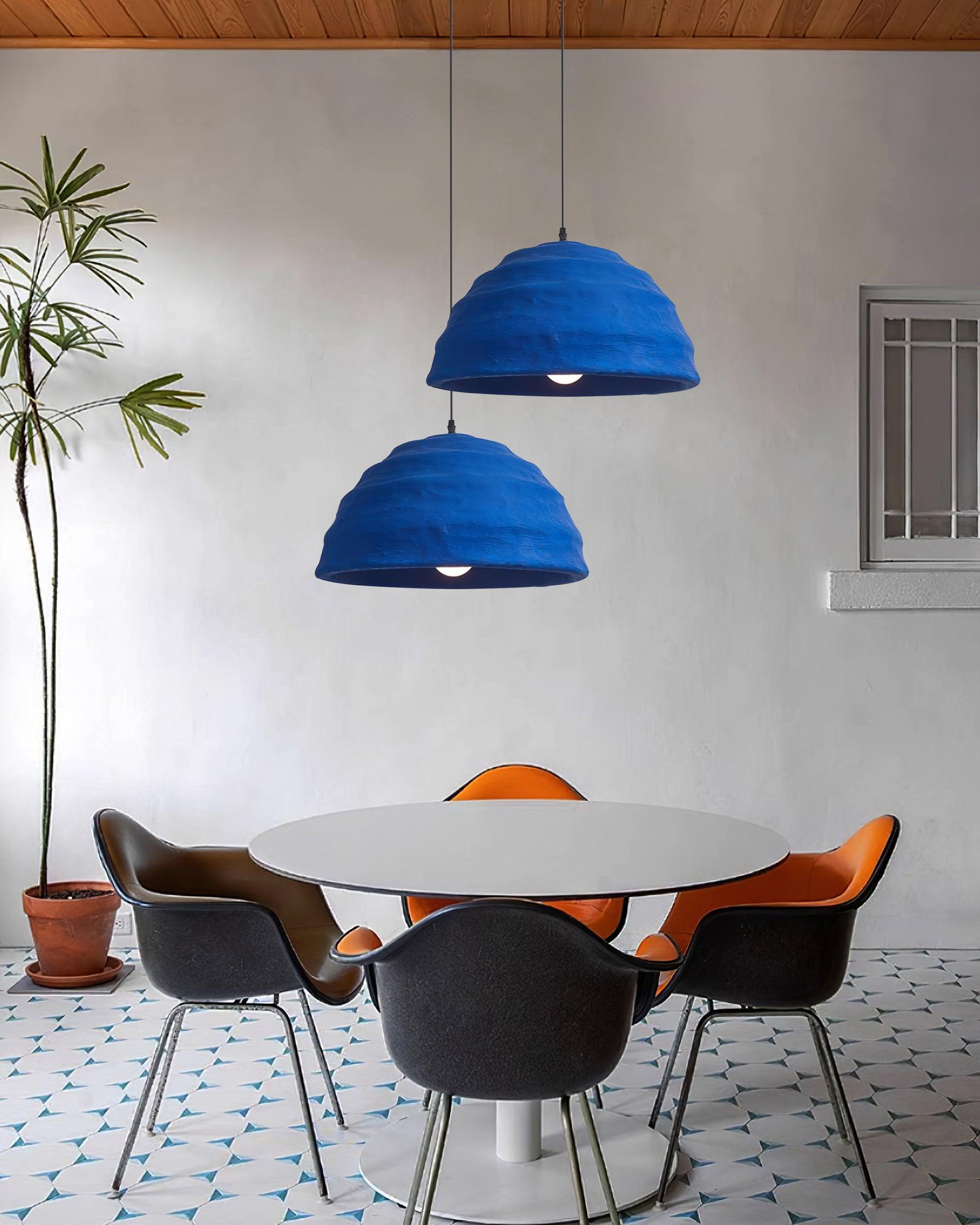Lemon Suspension Avec Abat-jour en Polystyrène Bleu Style Urbain Industriel