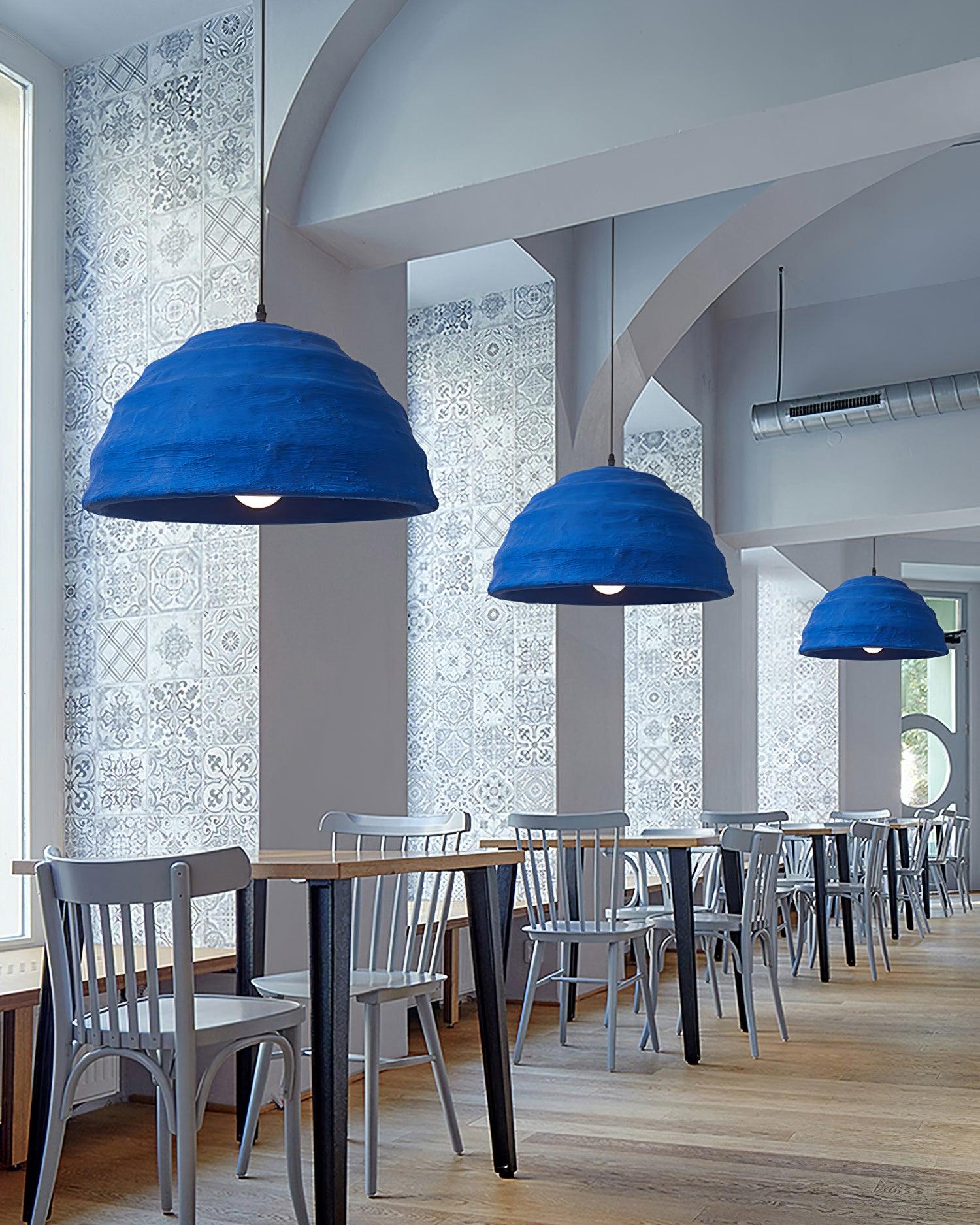 Lemon Suspension Avec Abat-jour en Polystyrène Bleu Style Urbain Industriel