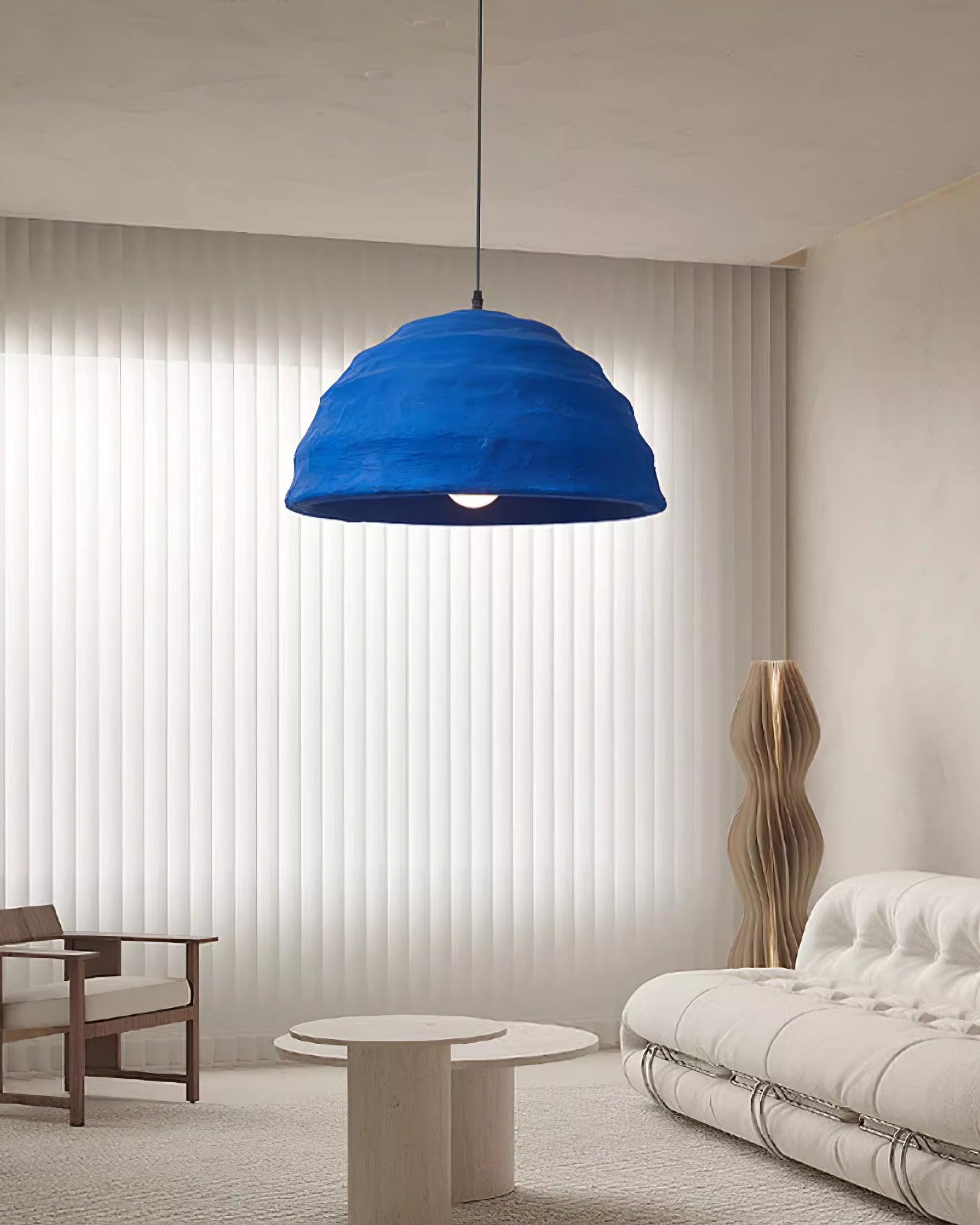 Lemon Suspension Avec Abat-jour en Polystyrène Bleu Style Urbain Industriel