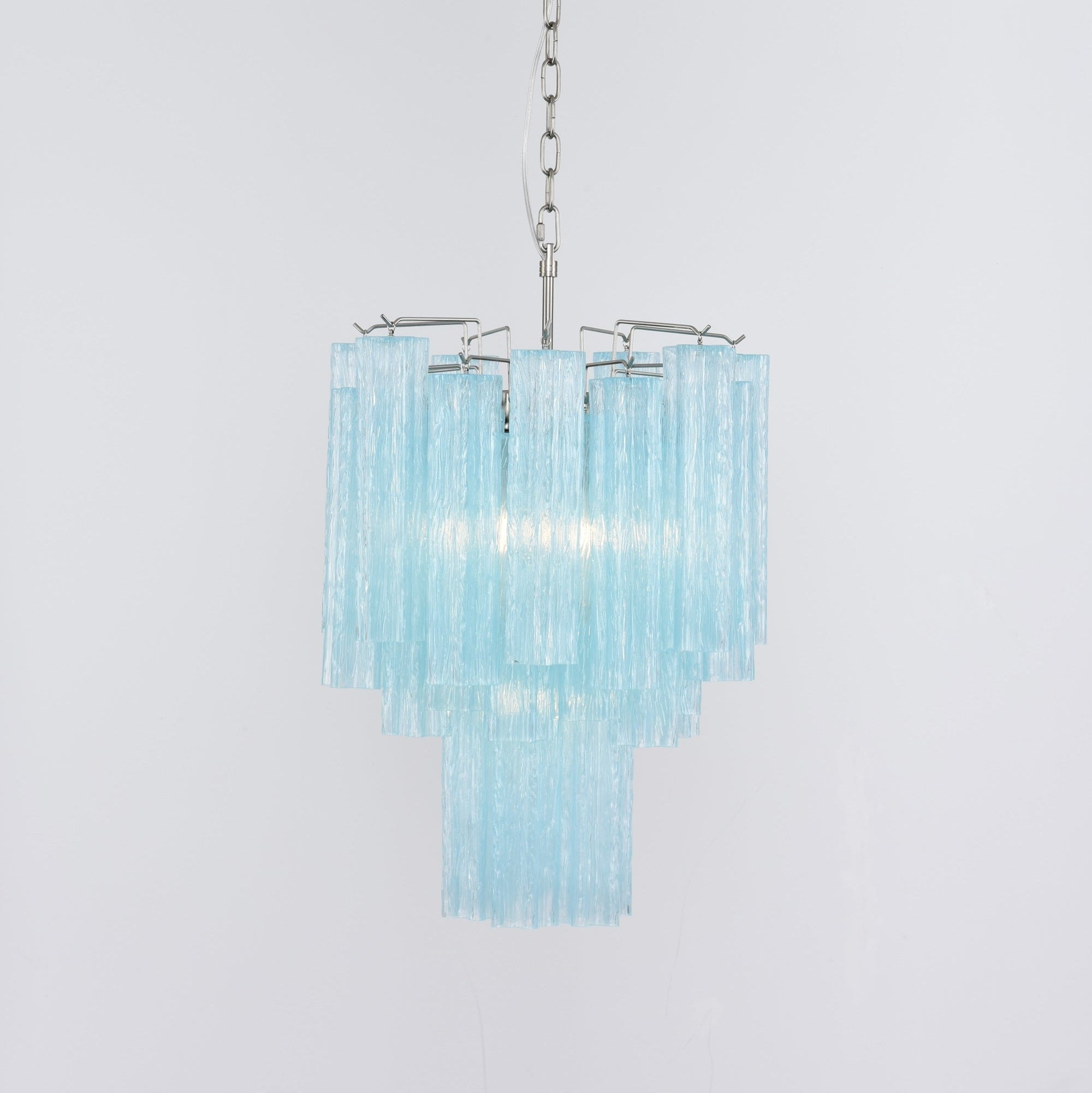 Aurora Lustre Azzura En Verre De Murano Tubes Style Côtier
